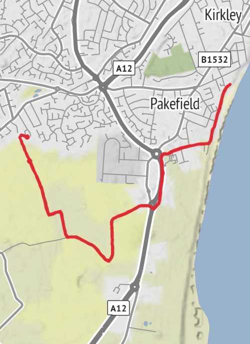 Hike from Carlton Colville mobile static map