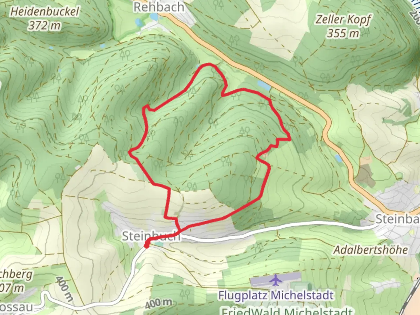 An image depicting the trail Basilika Rundweg and Alemannenweg and its surrounding area.