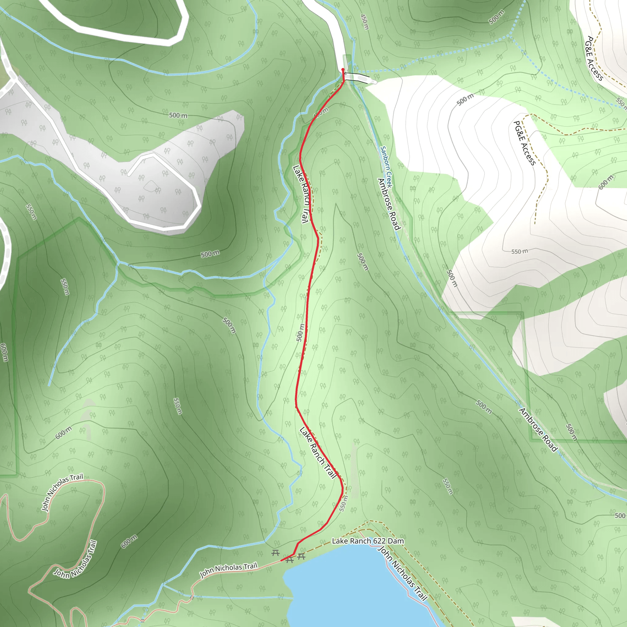 Lake Ranch Trail mobile static map