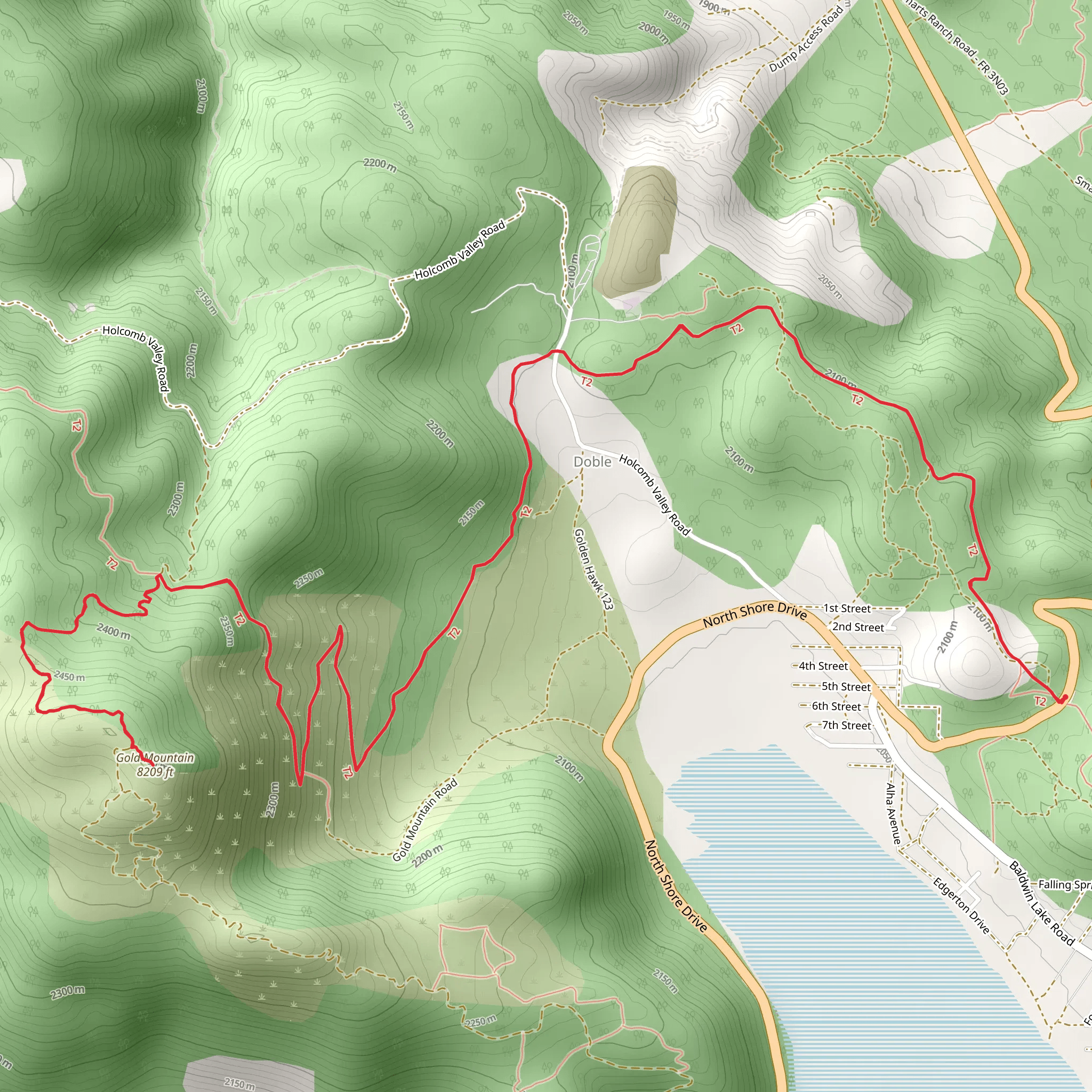 Gold Mountain via Pacific Crest Trail mobile static map