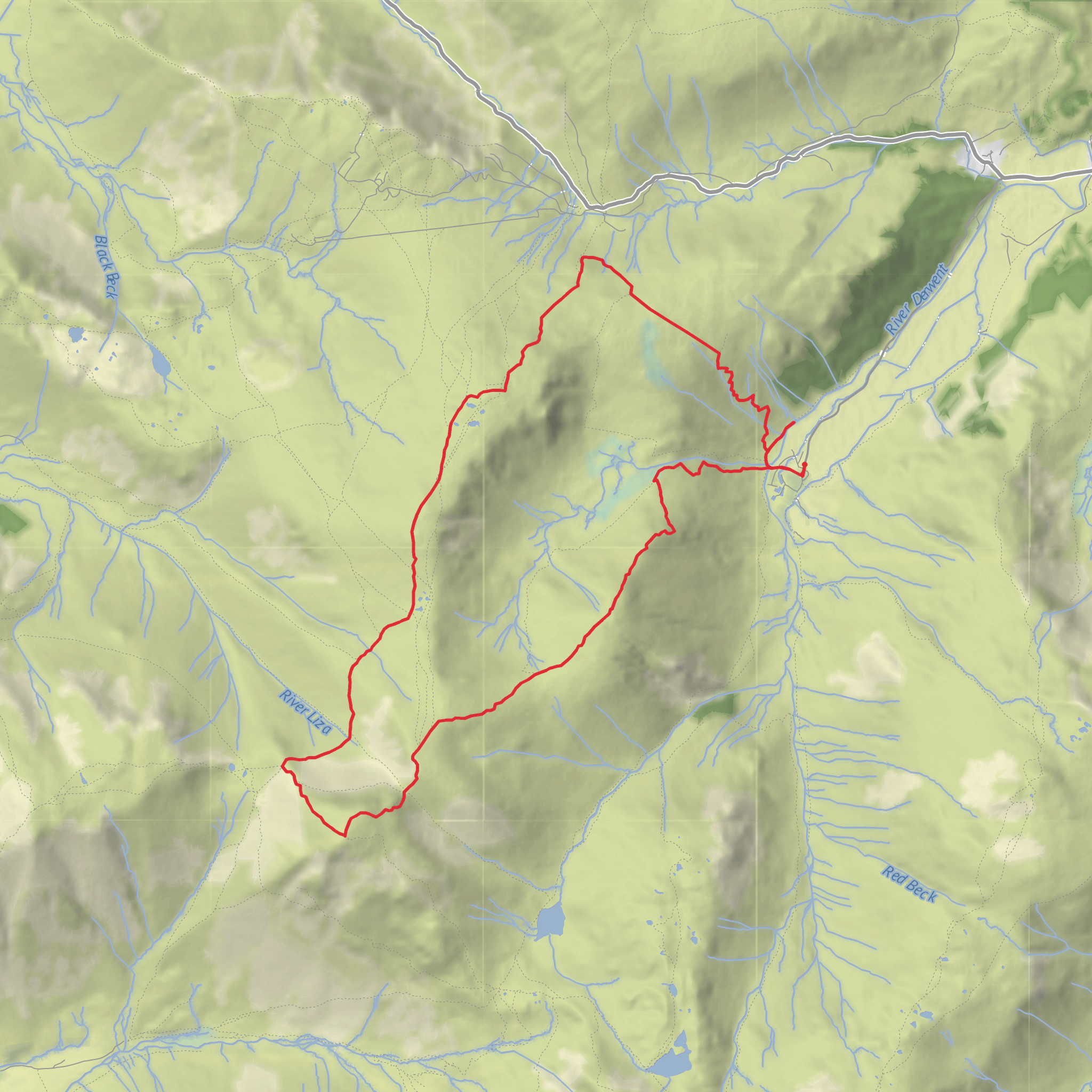 Great Gable from Seathwaite mobile static map