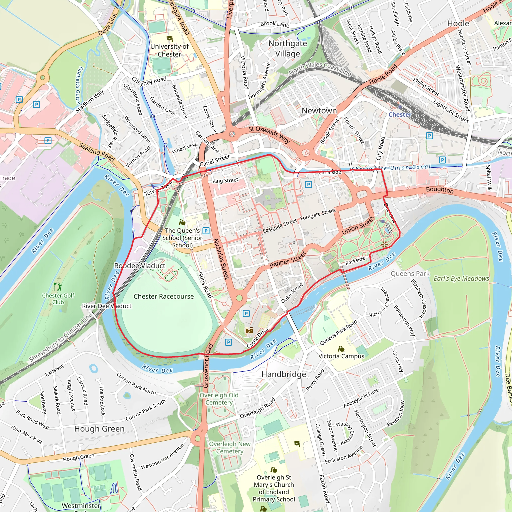 River Dee and Chester Loop mobile static map