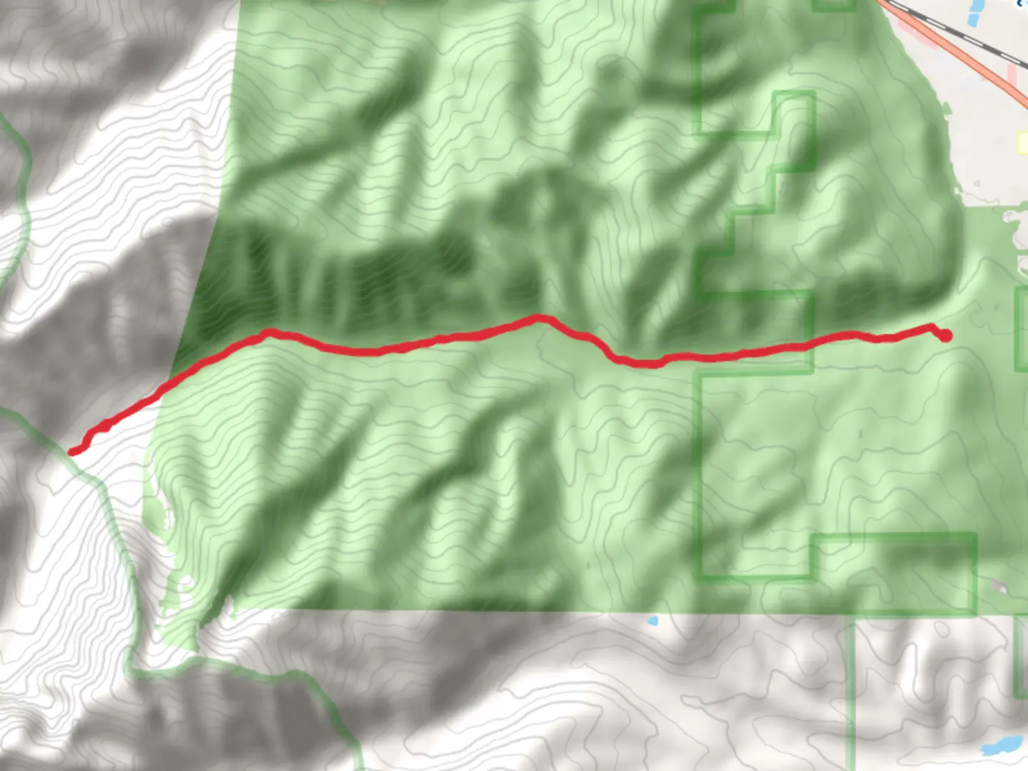 An image depicting the trail Parmenter Creek Trail and its surrounding area.