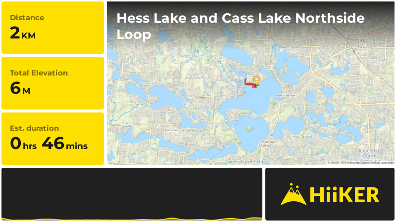 Hess Lake and Cass Lake Northside Loop | Oakland County | Michigan