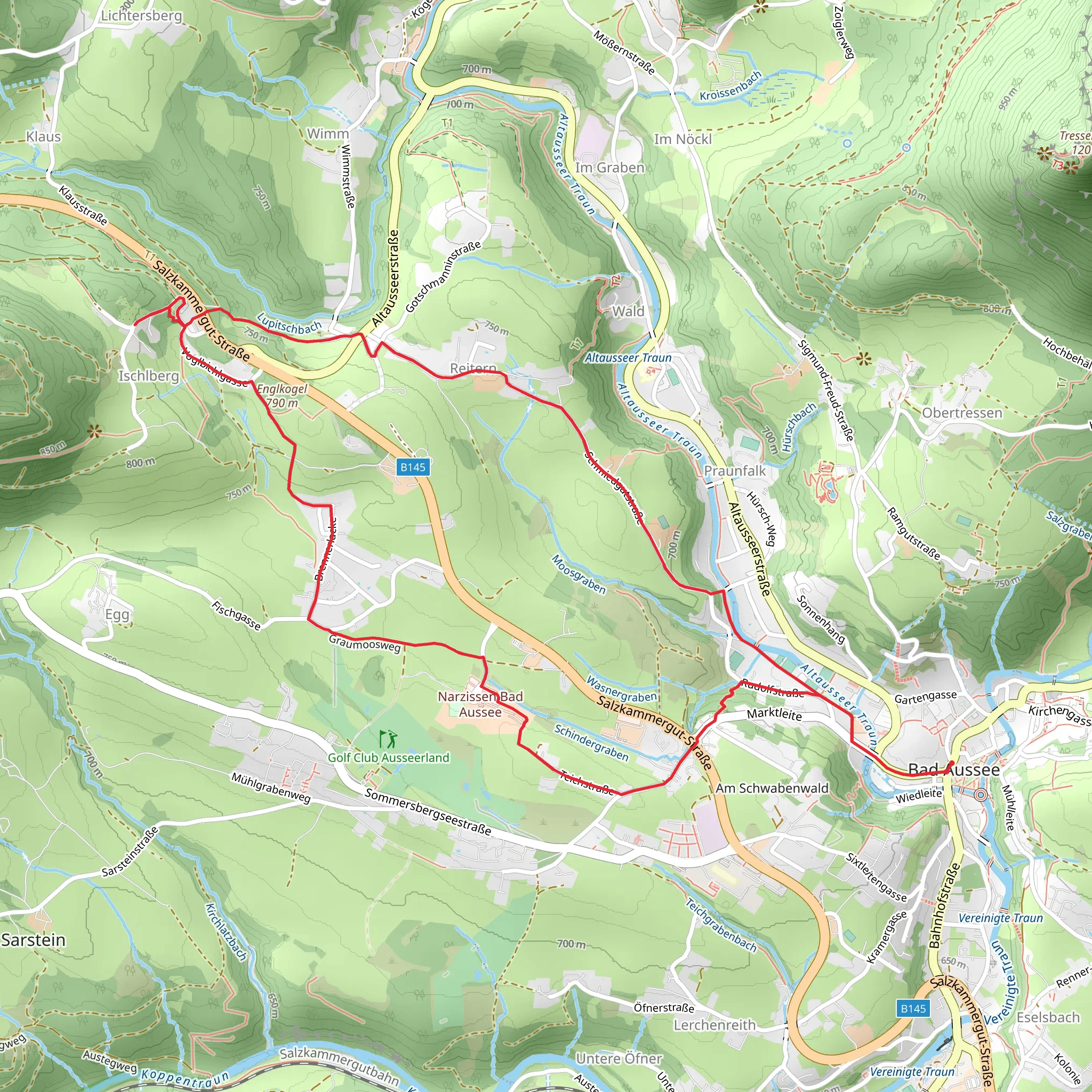 Reiterer Plateau Loop from Bad Aussee mobile static map
