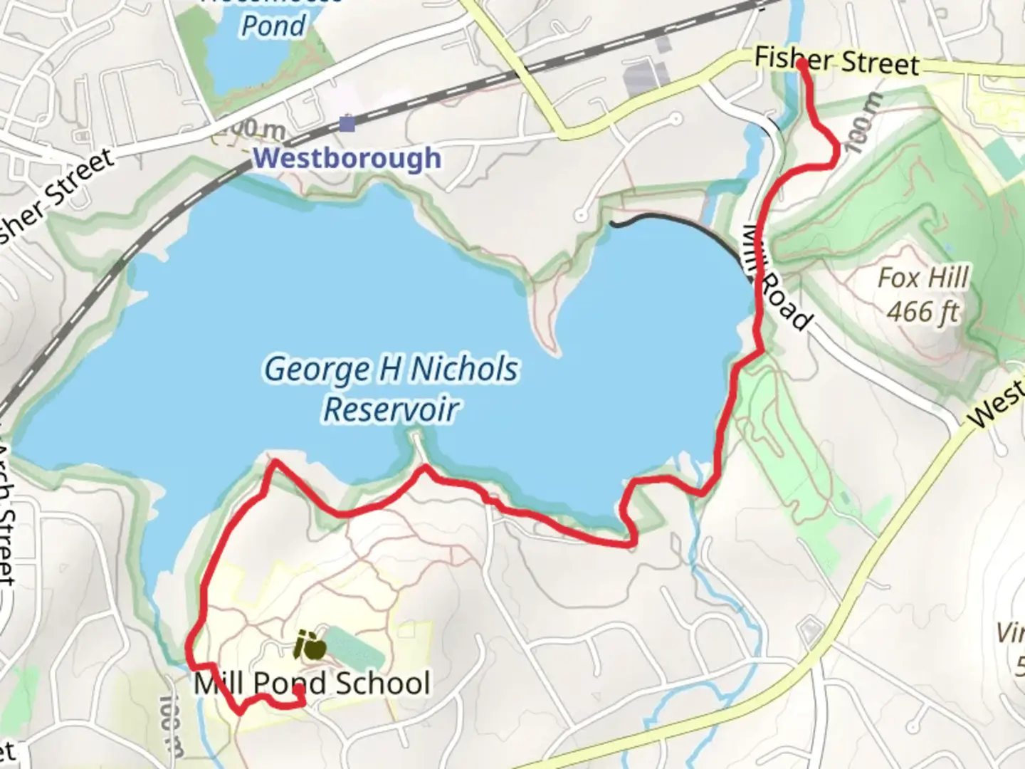 An image depicting the trail George H Nichols Reservoir Trail and its surrounding area.