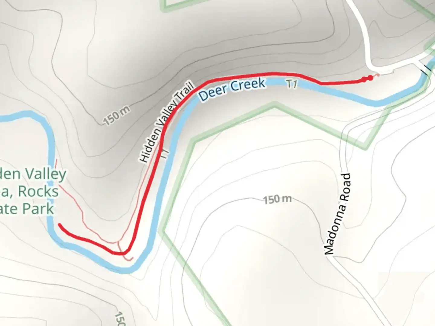 An image depicting the trail Hidden Valley Trail and its surrounding area.