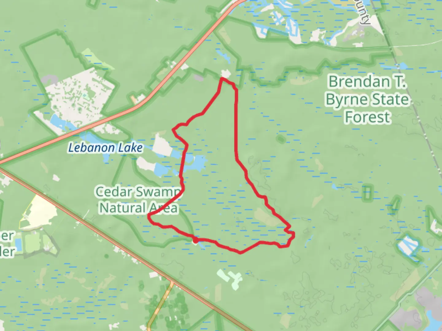 An image depicting the trail Mount Misery and Cranberry Loop Trail and its surrounding area.