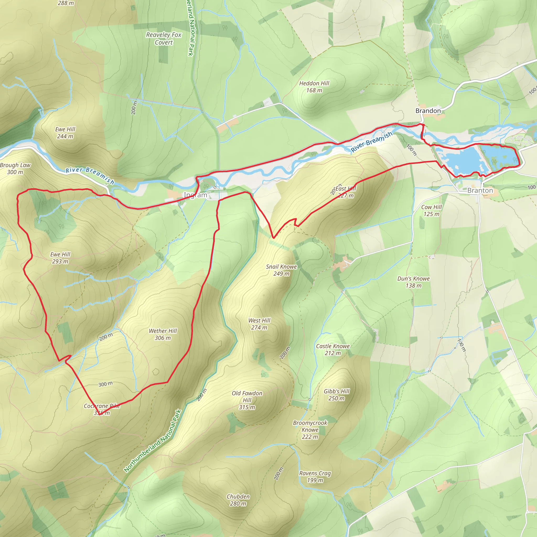 Brandon to Ingram Loop via Cochrane Pike mobile static map