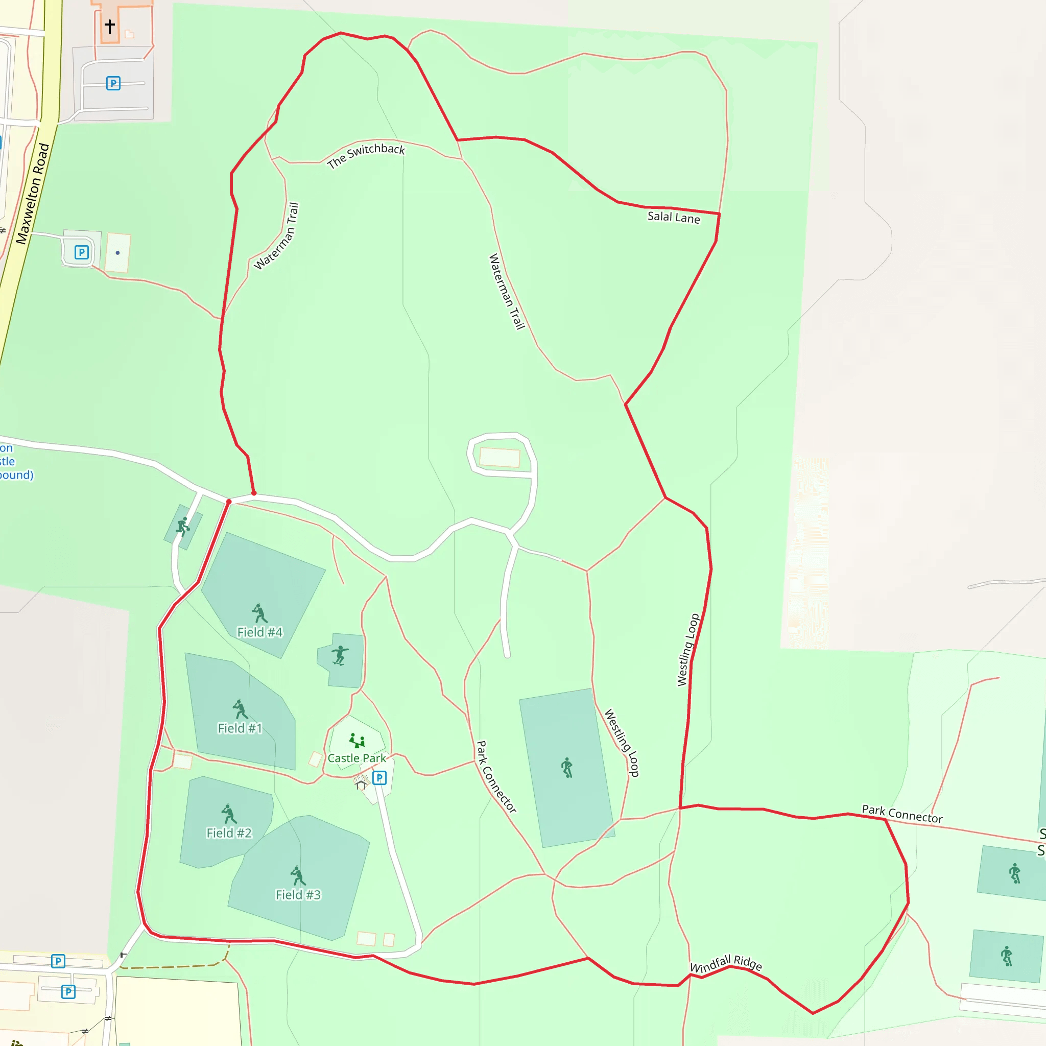 Waterman Trail and Salal Lane Loop mobile static map