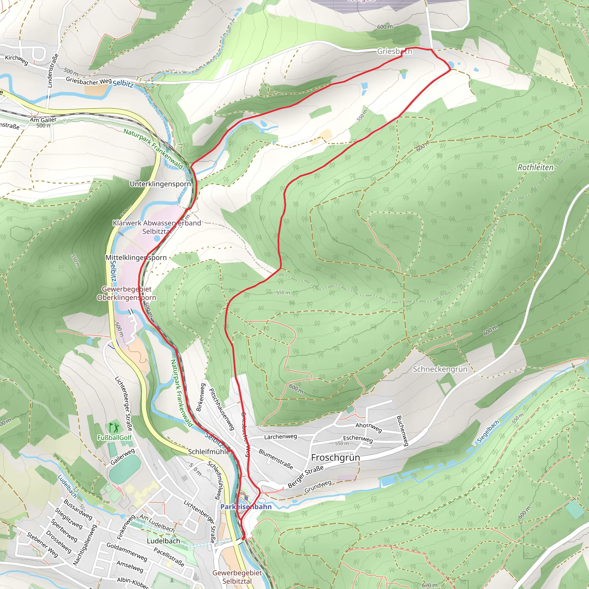 Froschgrüner Teich via Weisser Fels Weg mobile static map