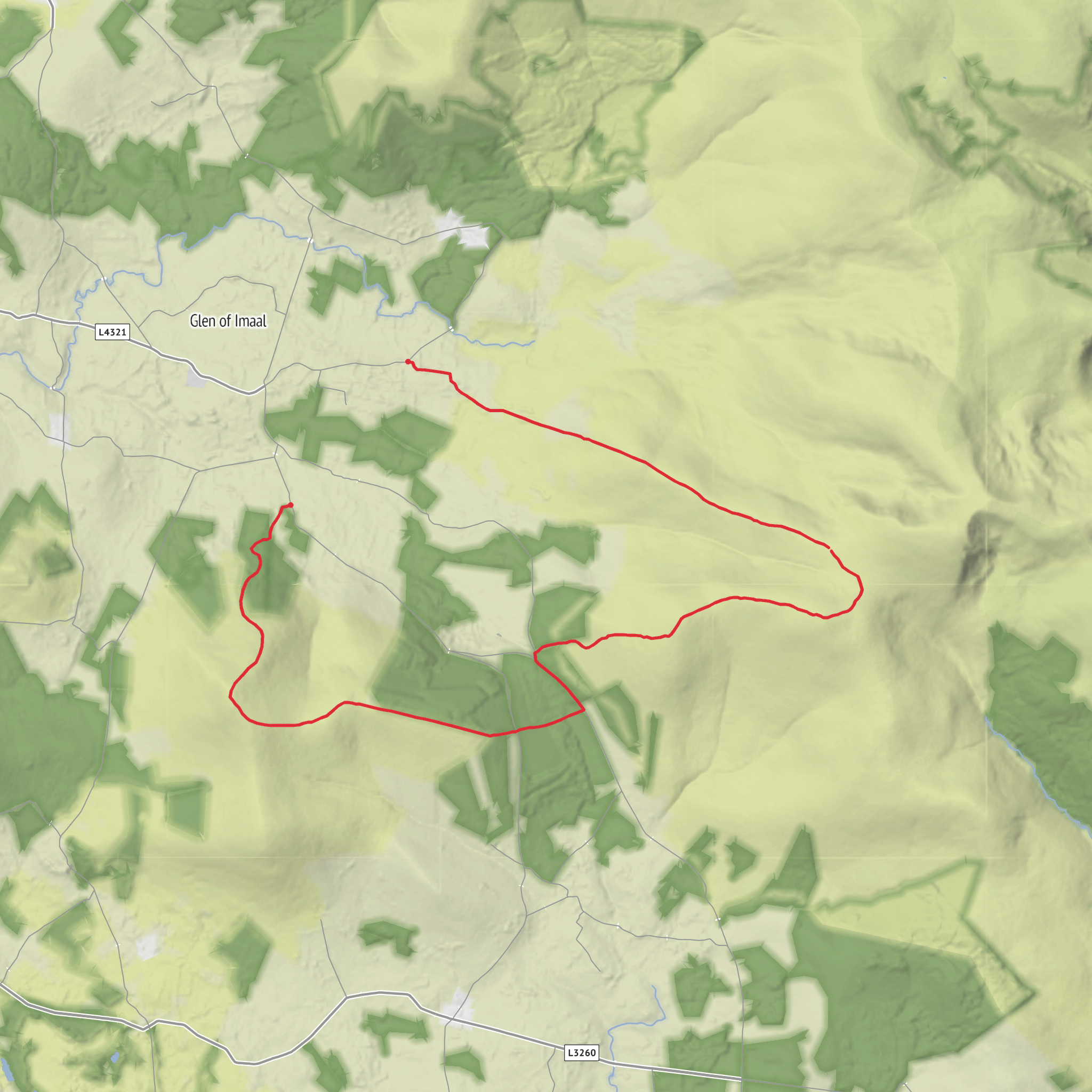Keadeen and Slievemaan Mountain Walk mobile static map