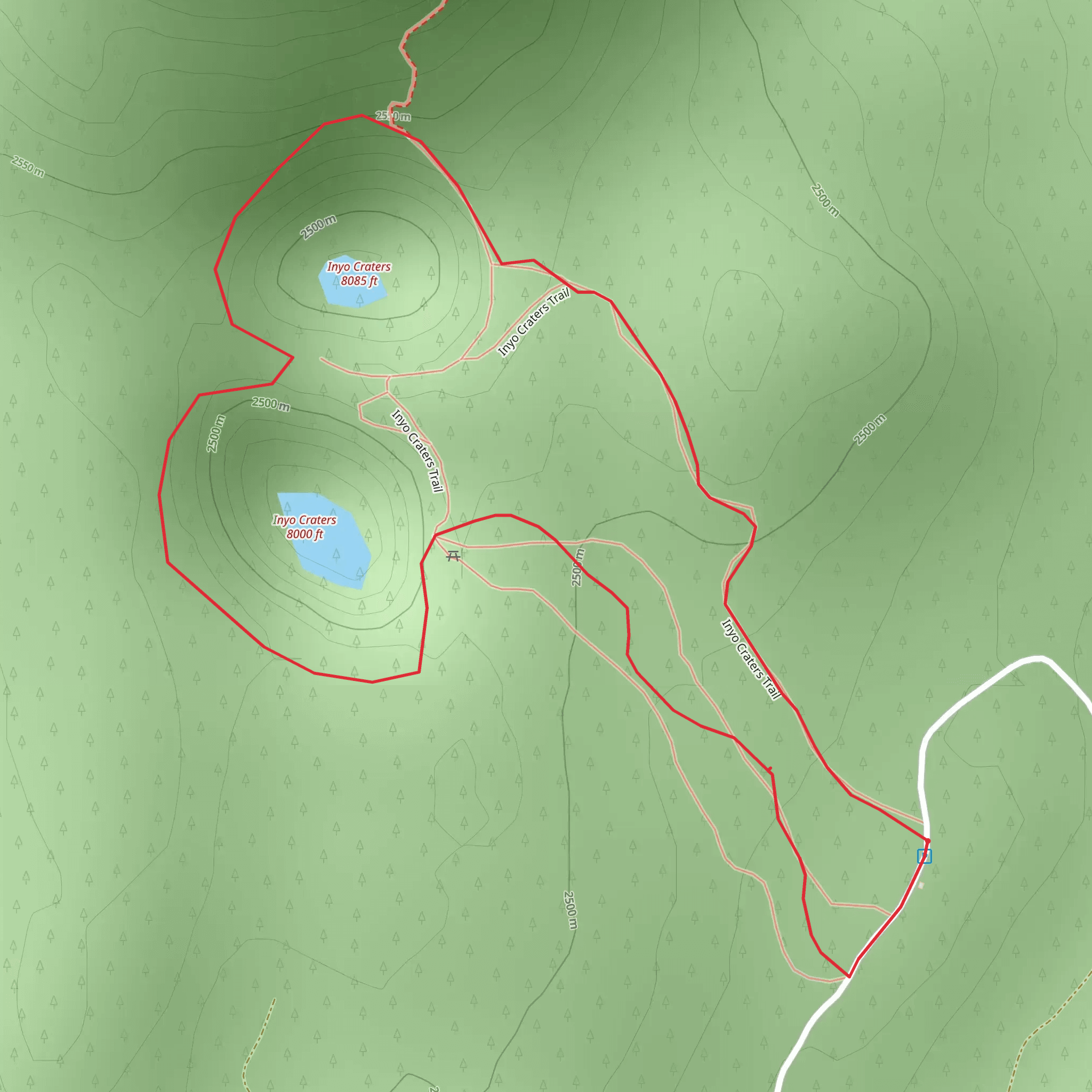 Inyo Craters Loop Trail mobile static map