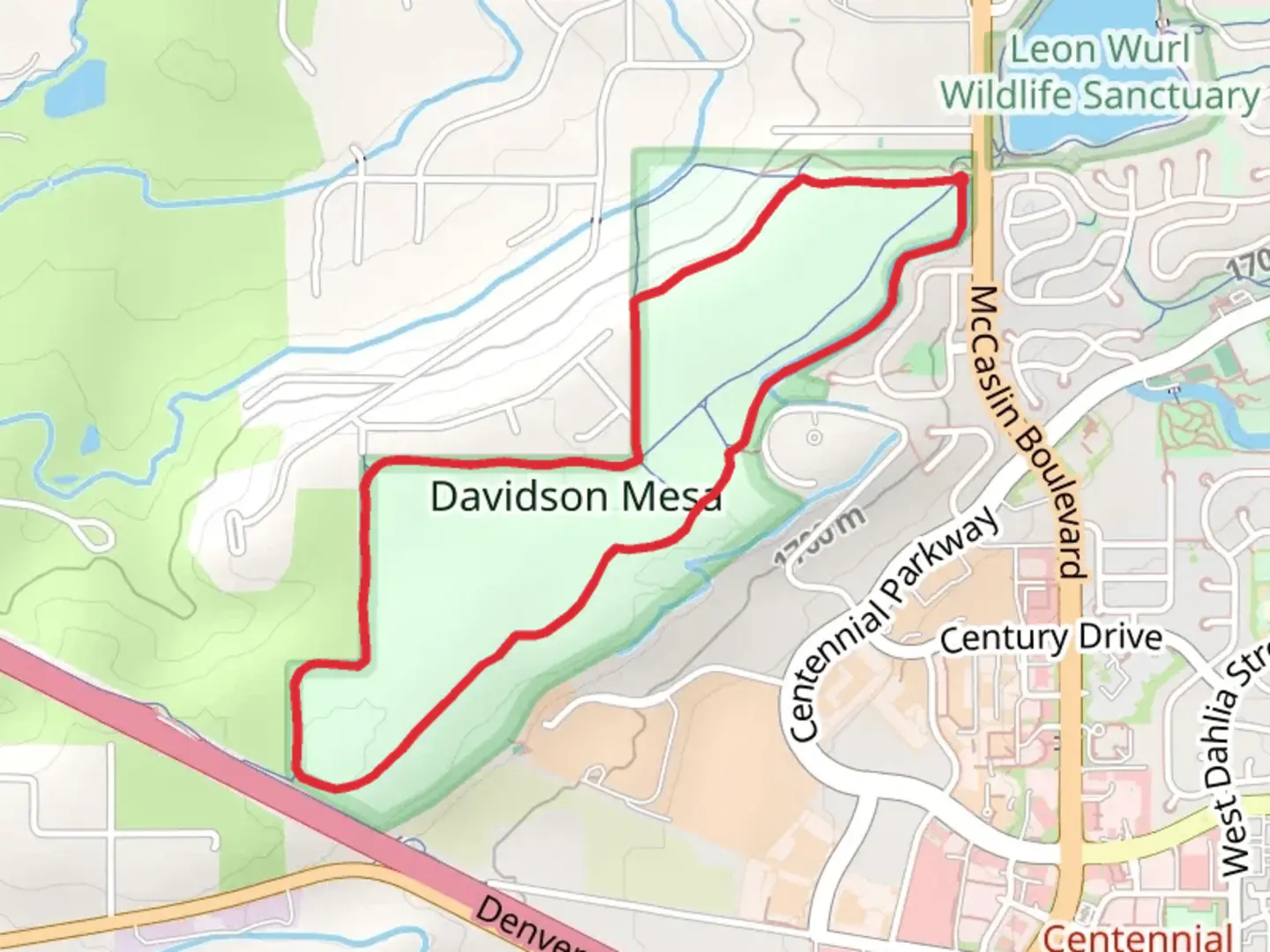 An image depicting the trail Davidson Mesa Loop Trail and its surrounding area.