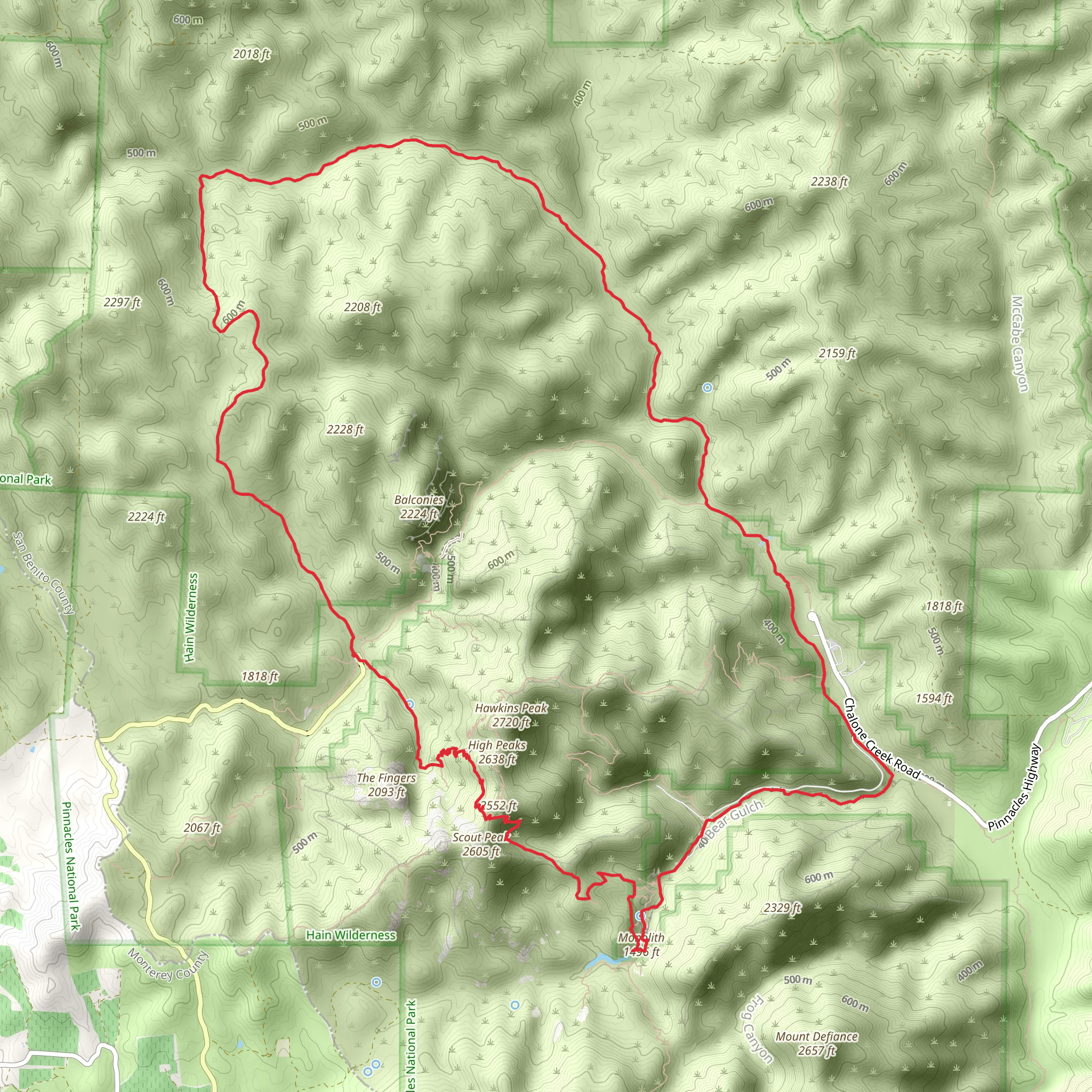 North Wilderness, Bear Gulch and Bear Gulch Reservoir Loop Trail mobile static map