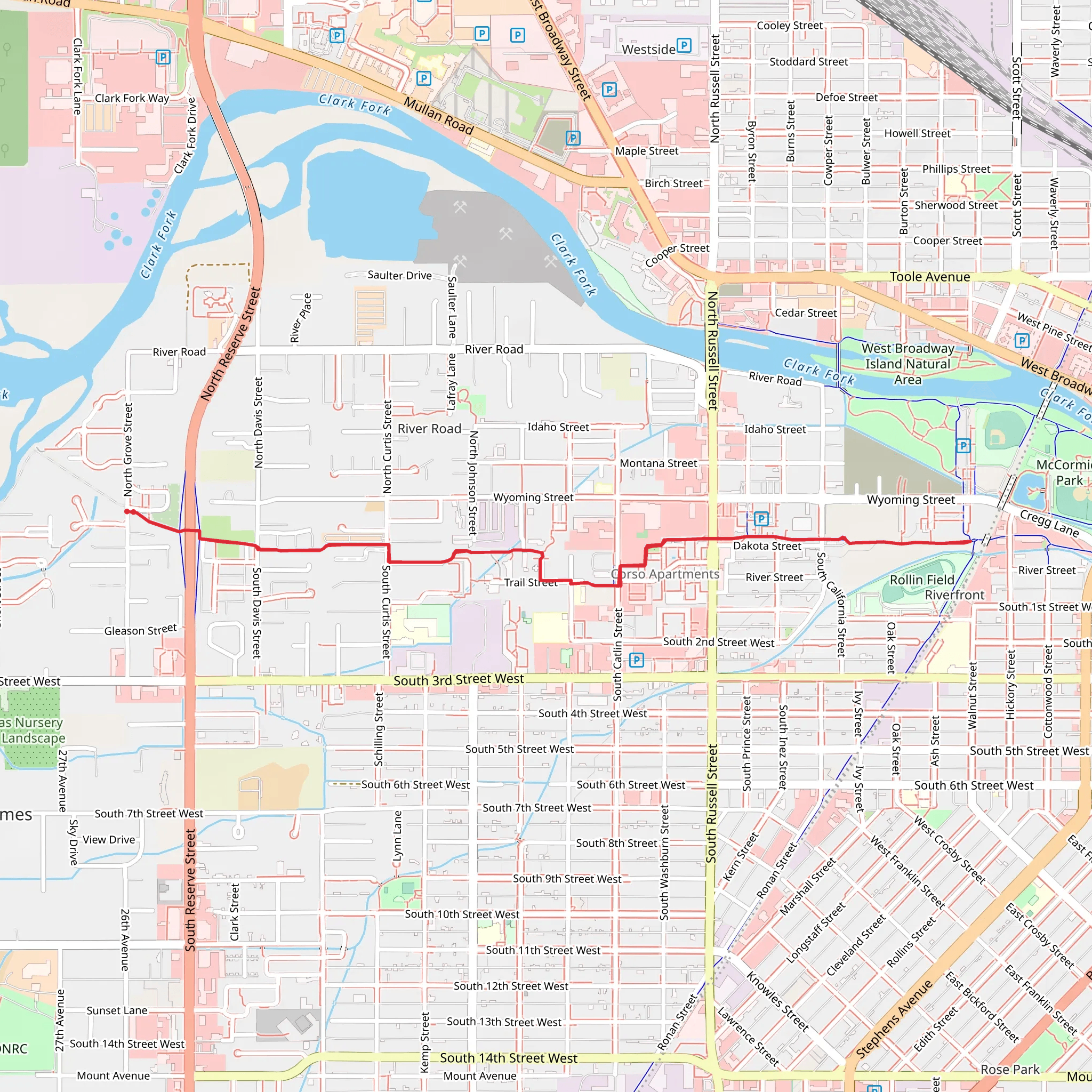 Milwaukee Trail mobile static map