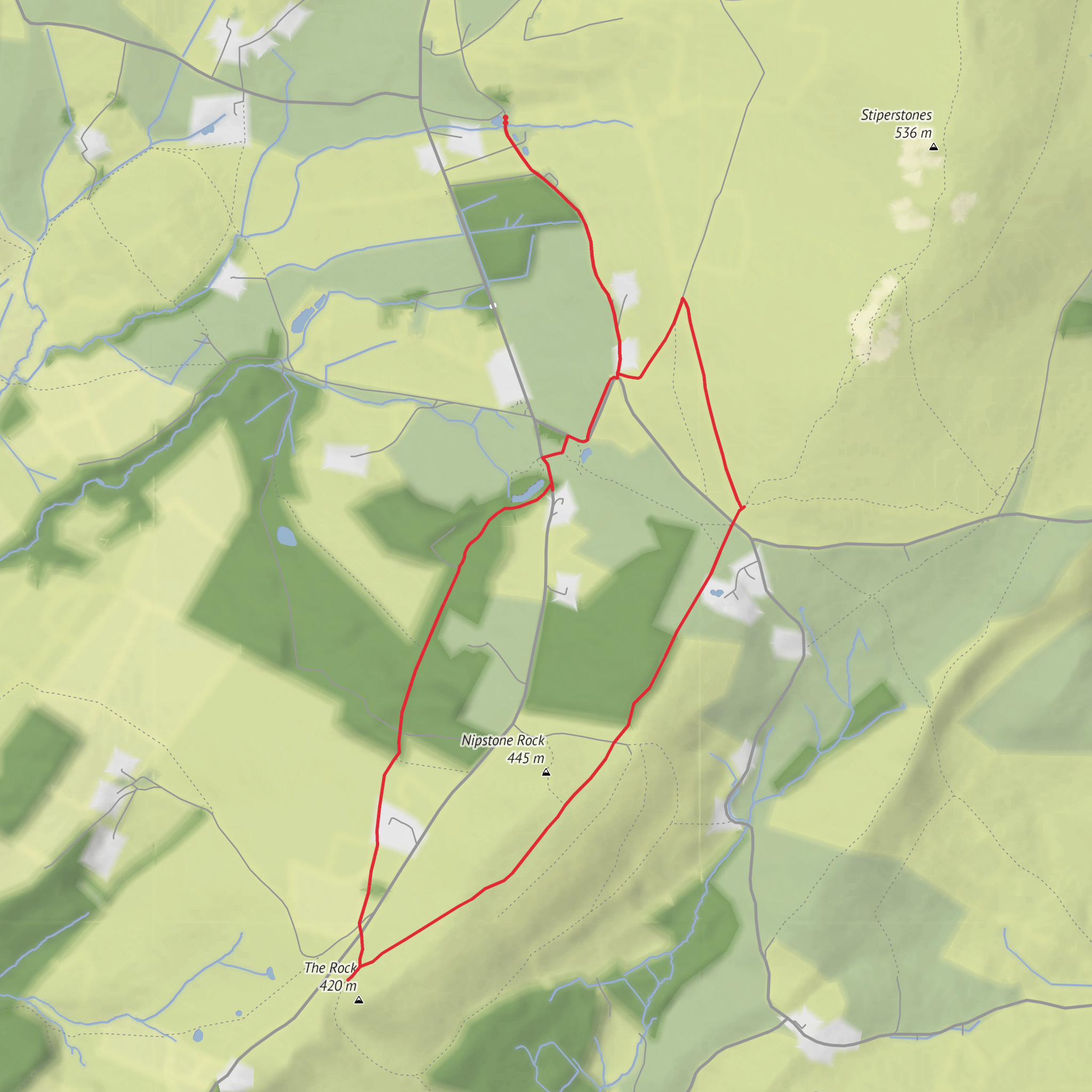 Brooke Farm, Nipstone Rock and The Rock Loop mobile static map