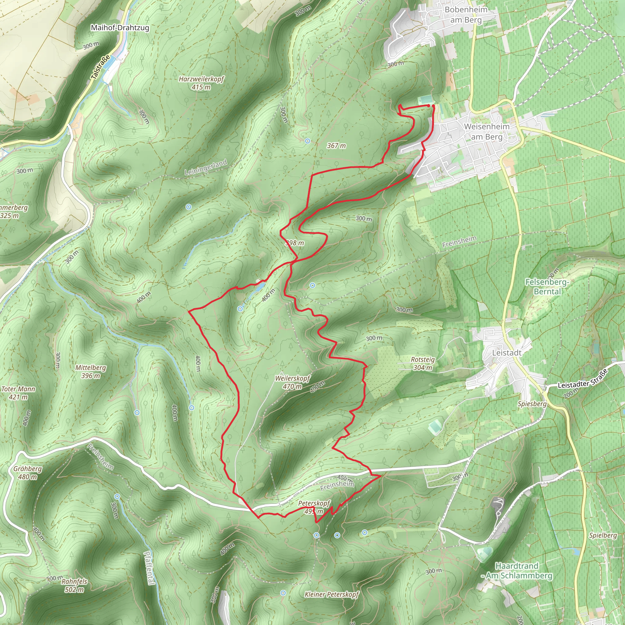 Peterskopf Loop - Weisenheim am Berg mobile static map