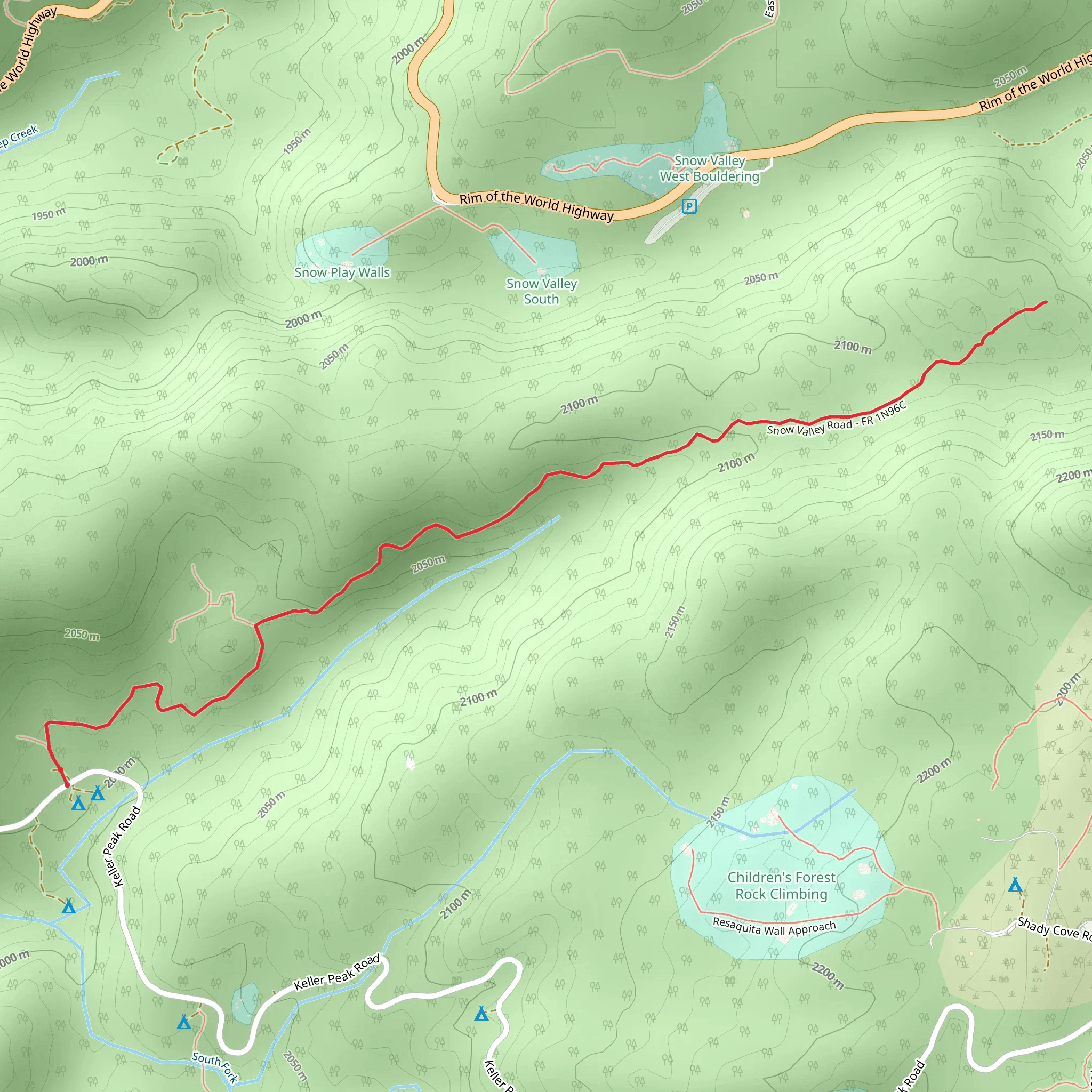 Snow Valley Road mobile static map