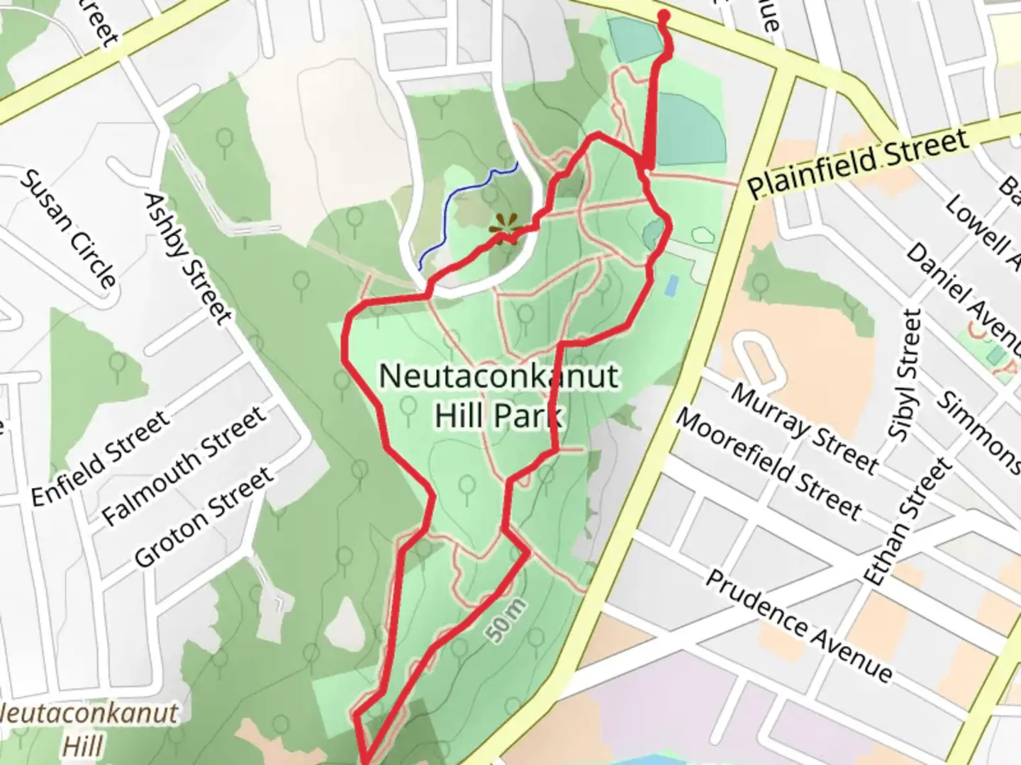 An image depicting the trail The summit Loop and its surrounding area.