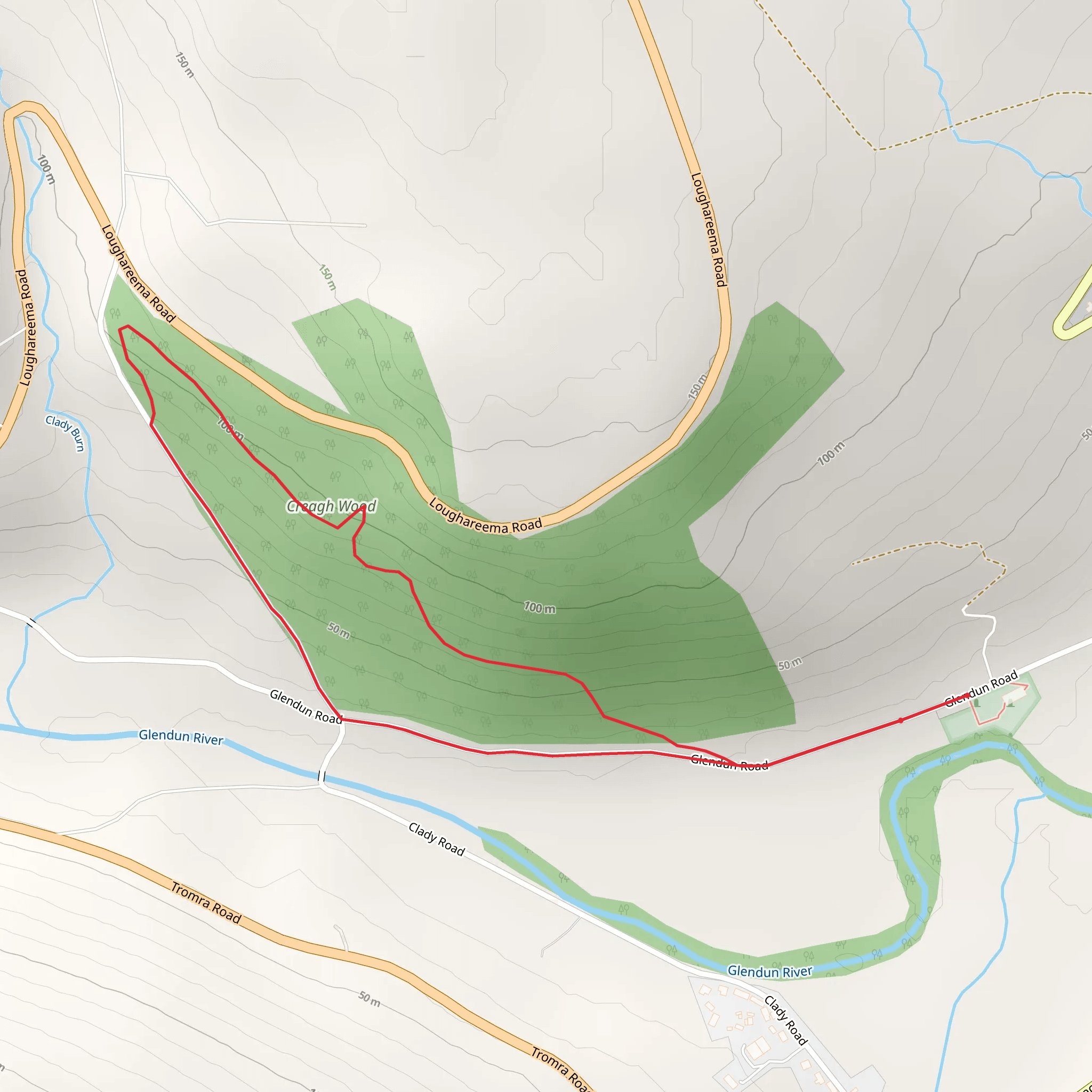 Cregagh Wood Loop mobile static map