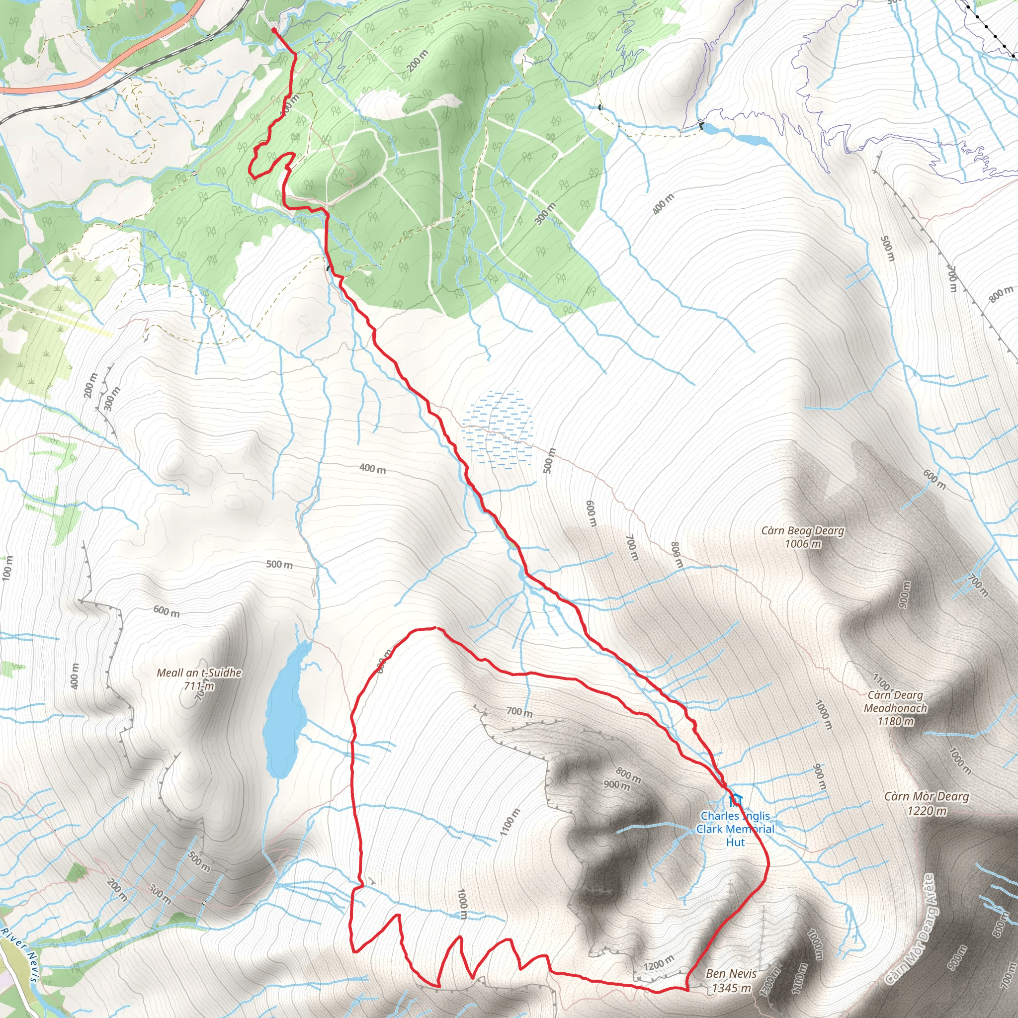 Ben Nevis - Observatory Ridge Circuit mobile static map