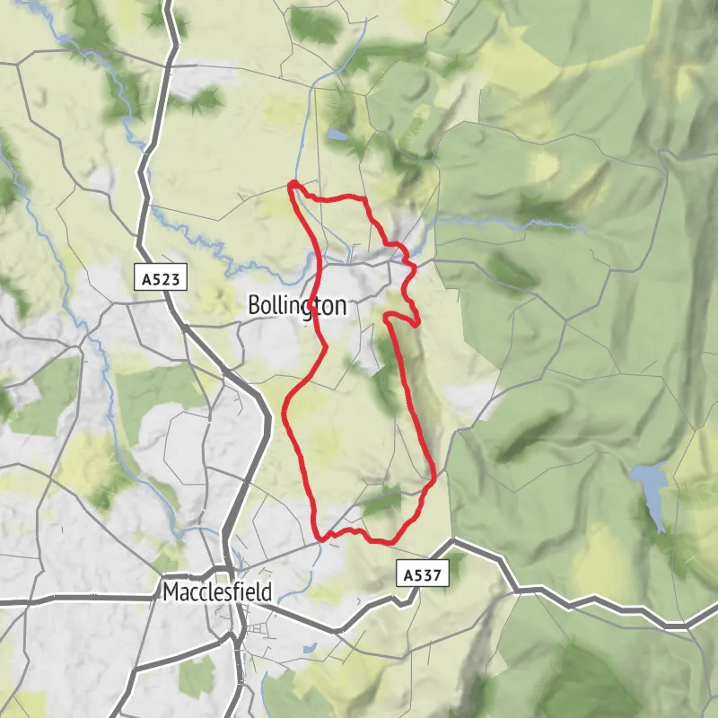 Hike on Whiteley Green Loop via White Nancy mobile static map