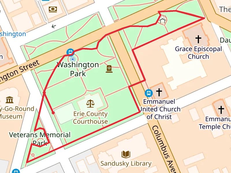 Washington Park and Veterans Memorial Park Loop