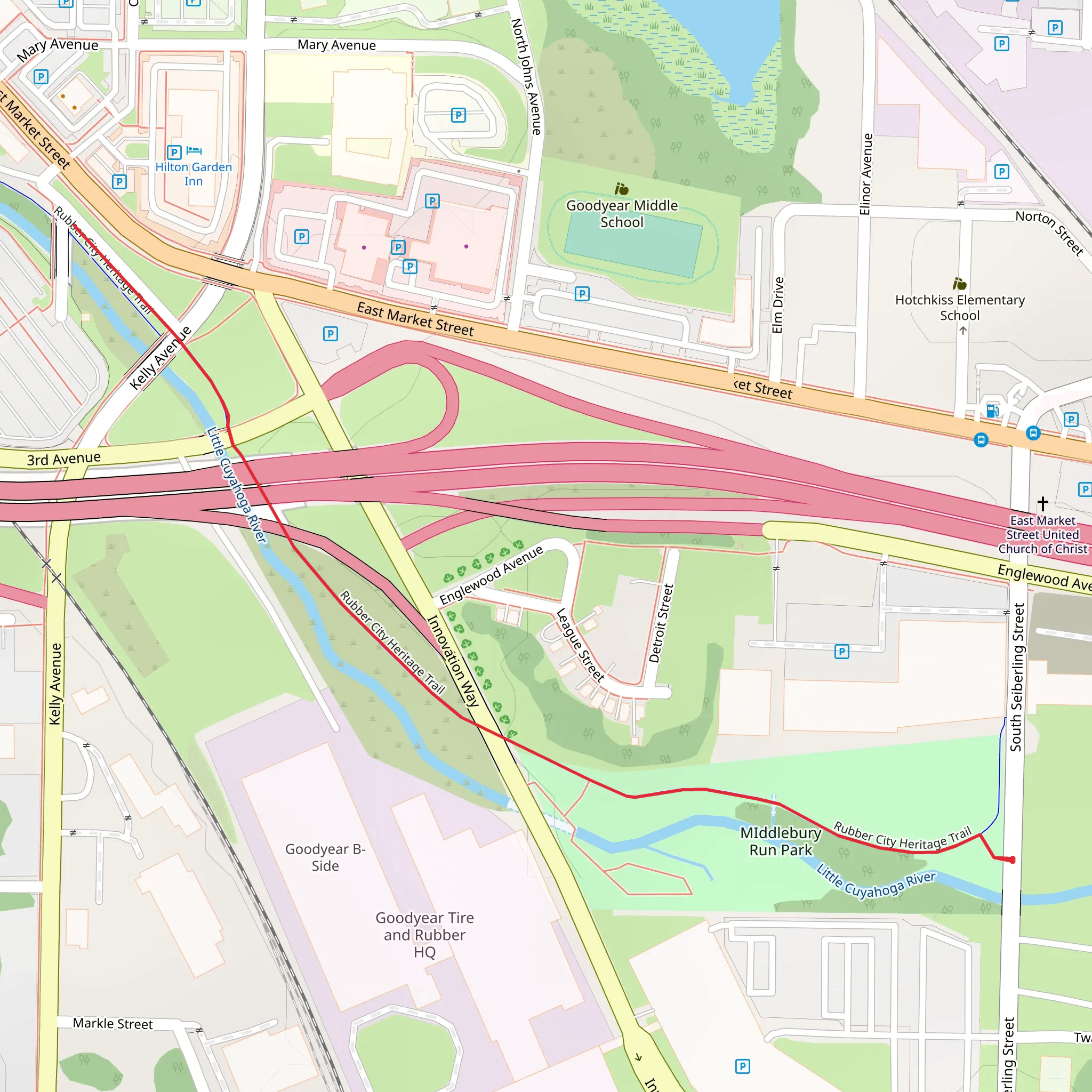 Little Cuyahoga River Trail mobile static map