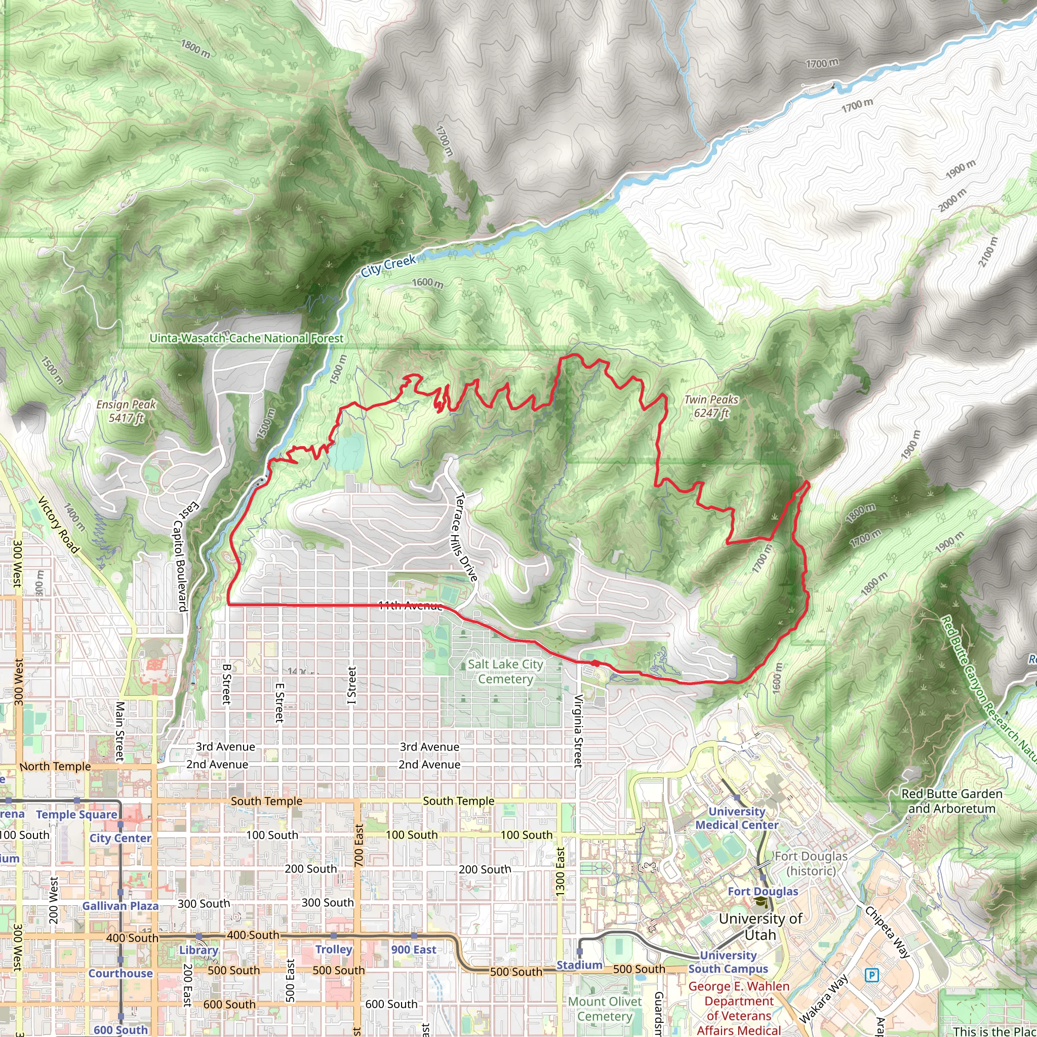 BSR - Twin Peaks Section and Meadow Loop Trail mobile static map