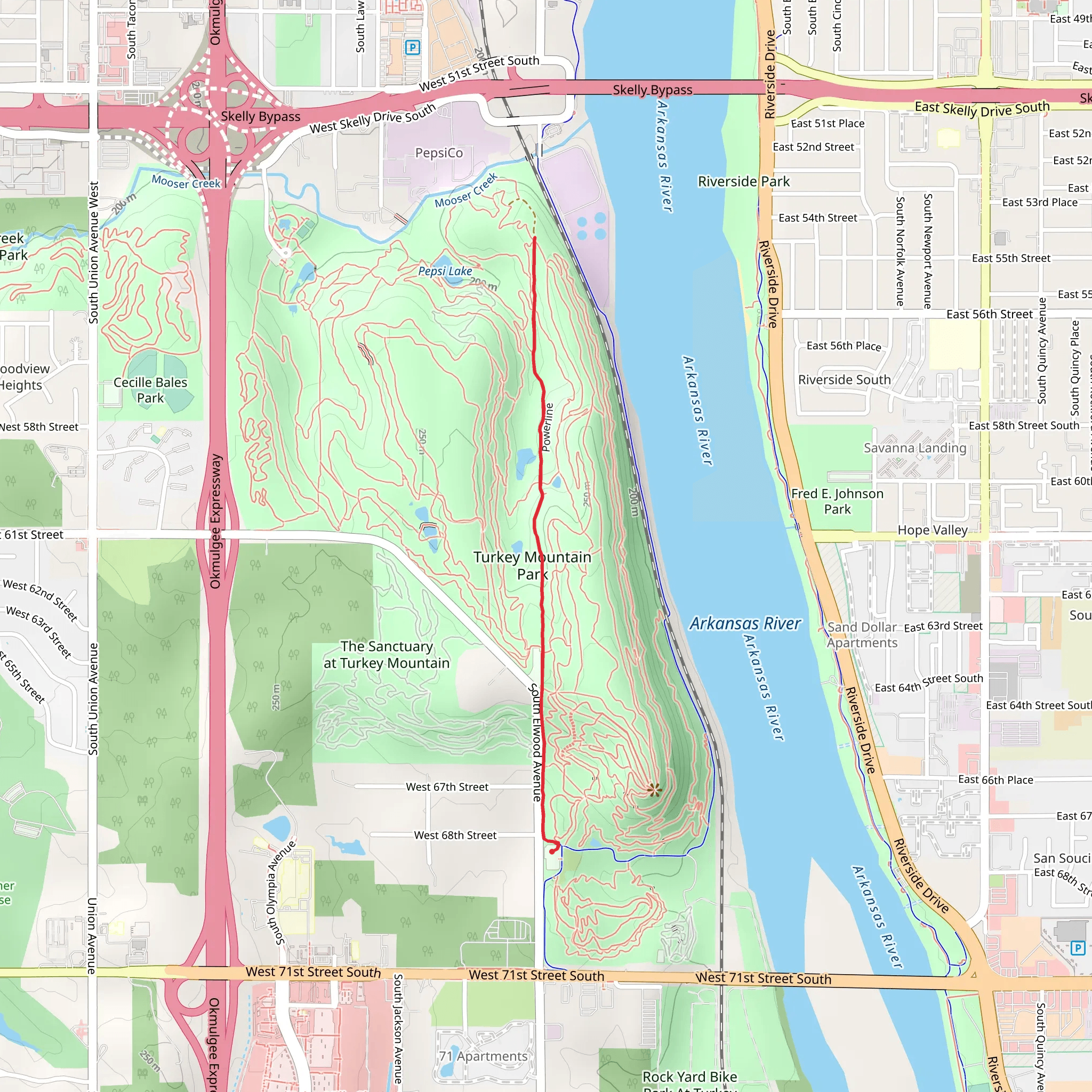 Blue Trail and Powerline Trail mobile static map