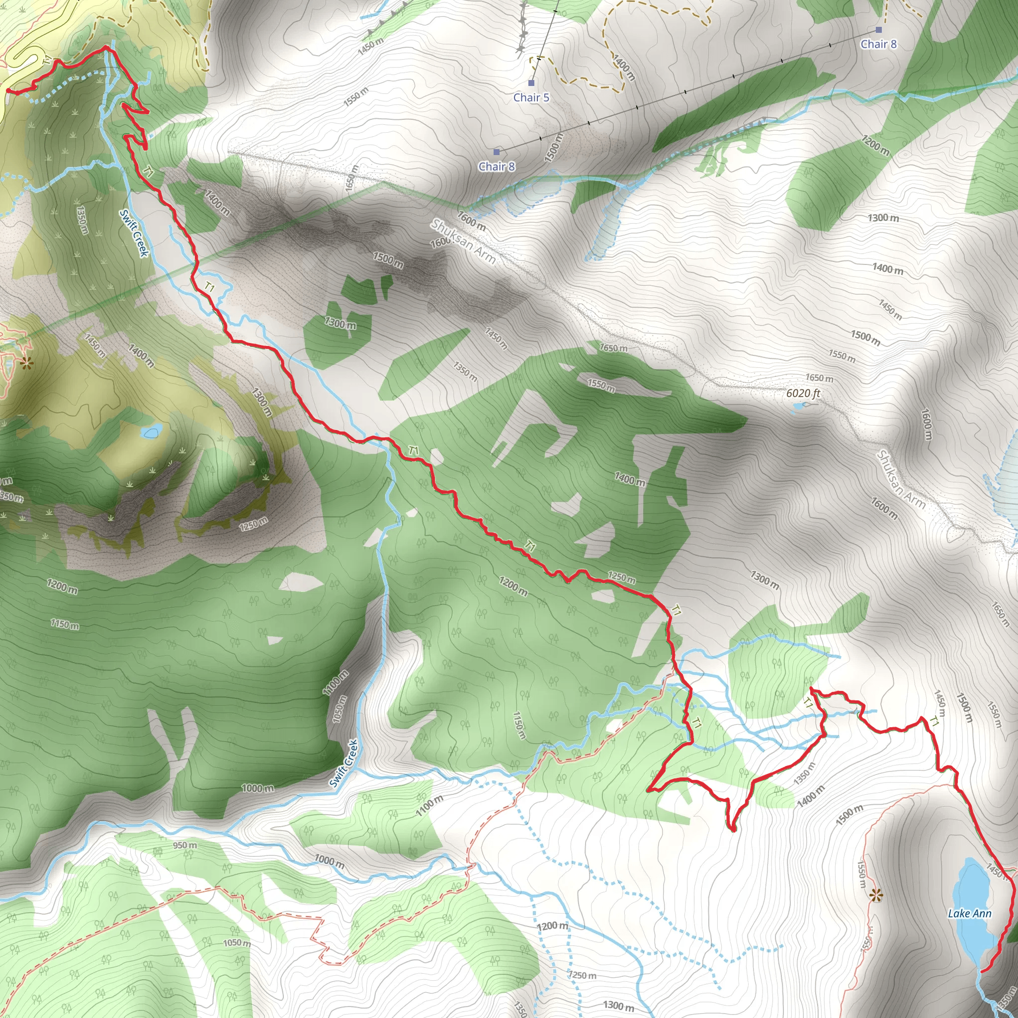 Lake Ann Trail mobile static map