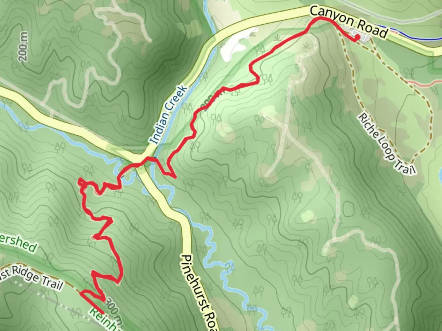 An image depicting the trail Redwood Trail and its surrounding area.