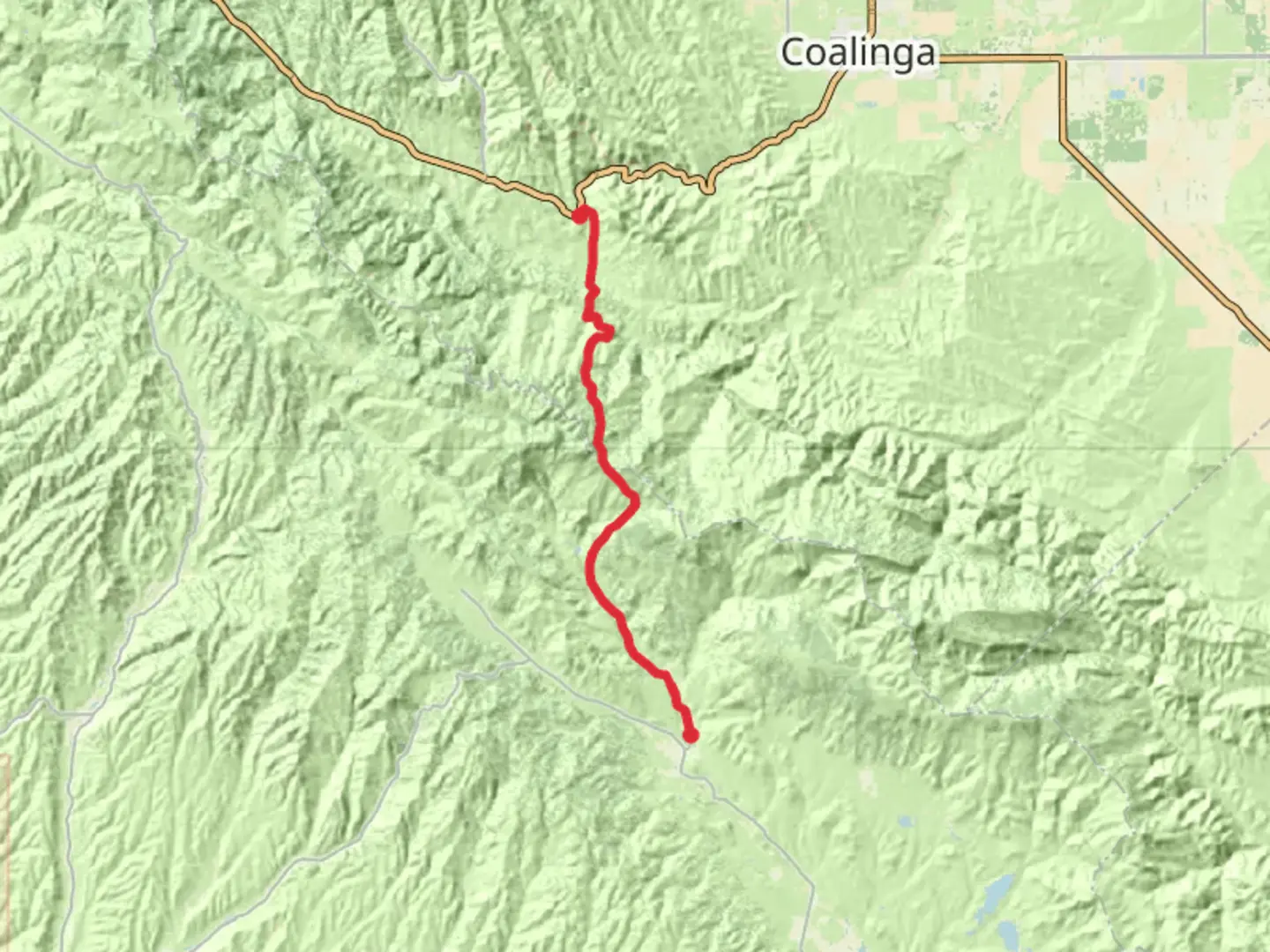 An image depicting the trail Little Cholame Creek and its surrounding area.