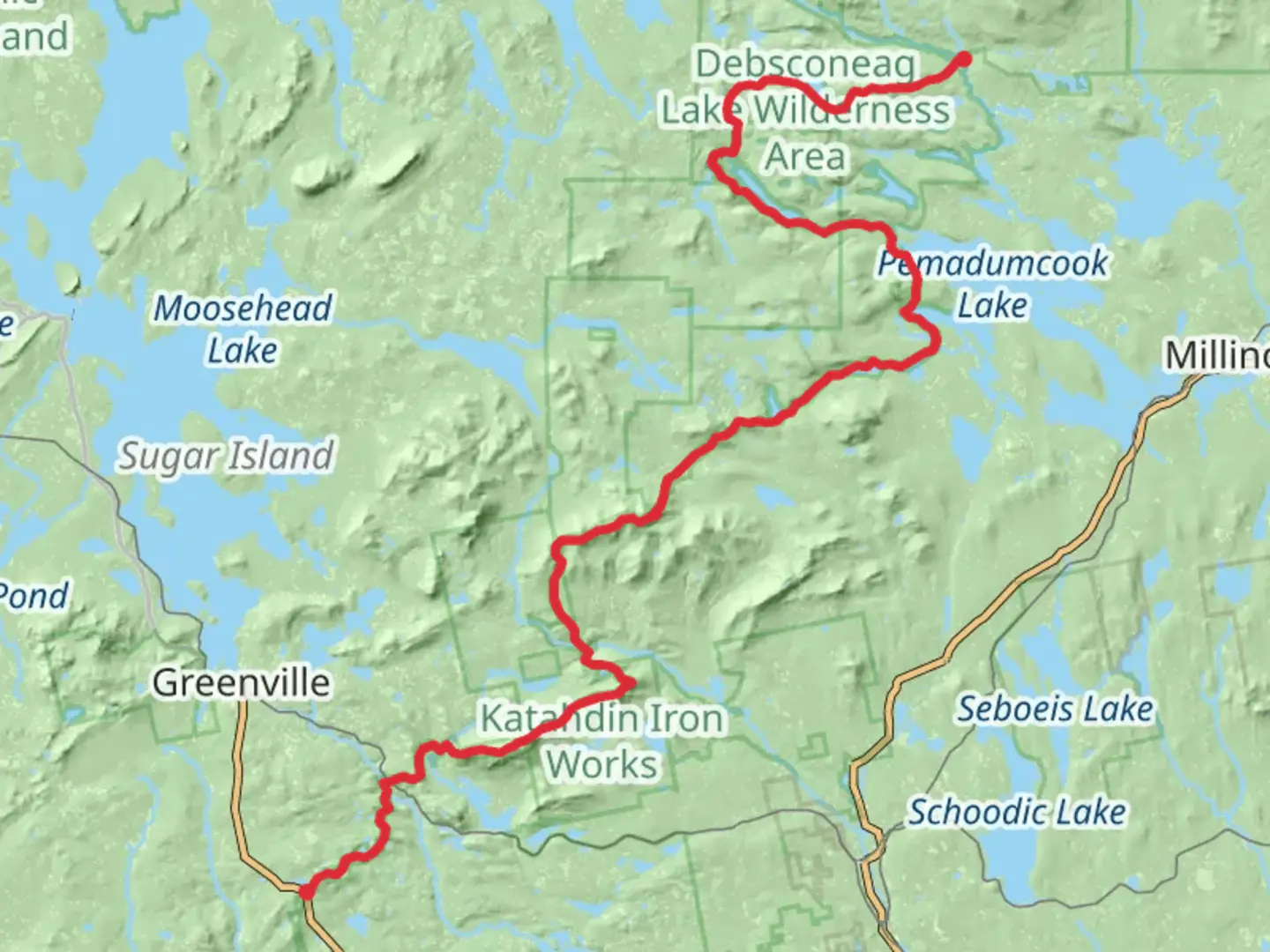An image depicting the trail Appalachian Trail Section Hike - 100 Mile Wilderness Trail and its surrounding area.