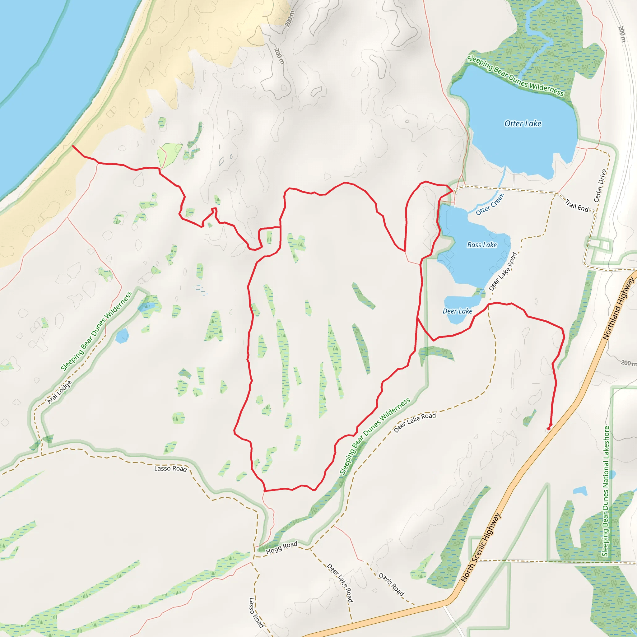 Platte Plams Trail, Bass Lake and White Pine Back Country Campground Walk mobile static map