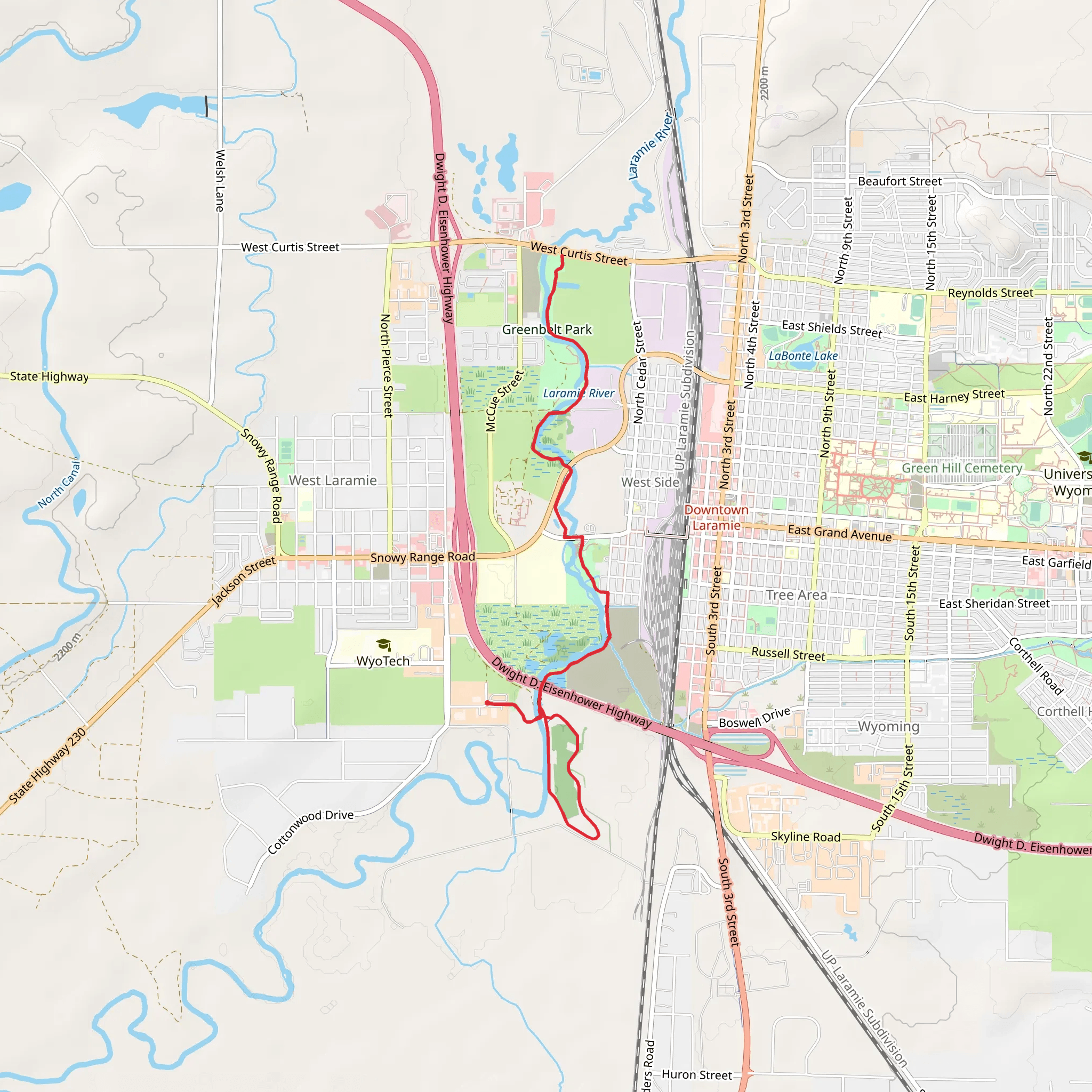 Laramie River via Greenbelt mobile static map