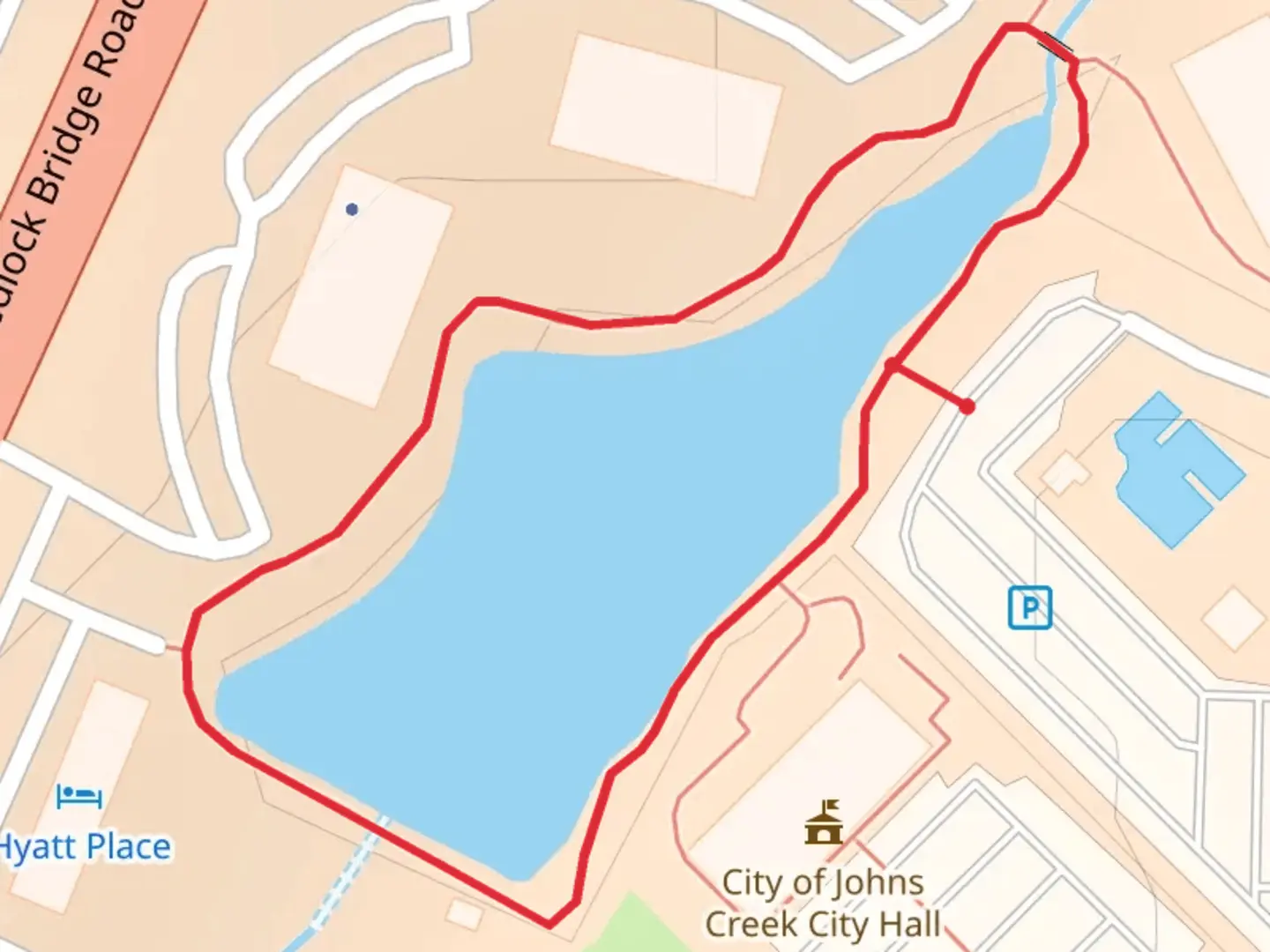 An image depicting the trail Johns Creek Georgia, Recreation and Parks Loop and its surrounding area.