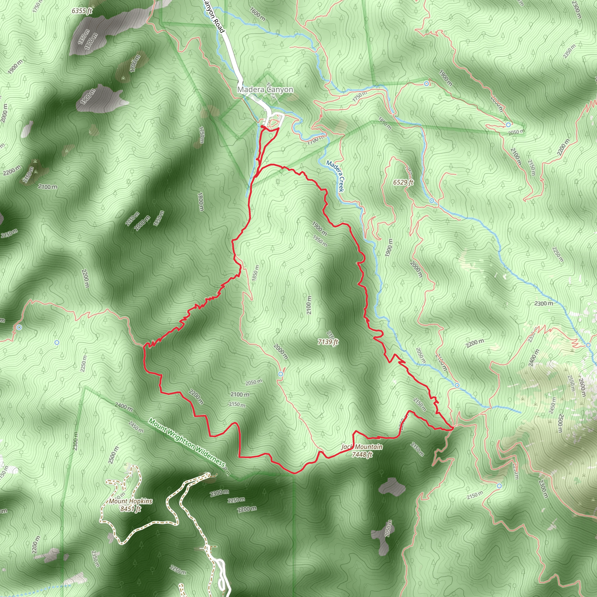 Old Baldy Trail and Agua Caliente Loop Trail mobile static map