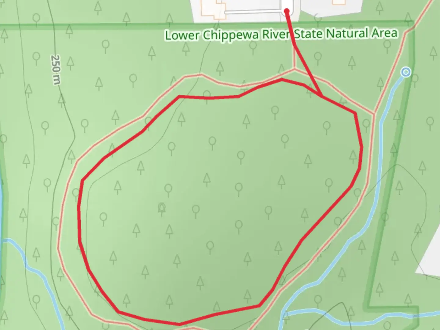An image depicting the trail Khiel Birch Creek Preserve Loop and its surrounding area.