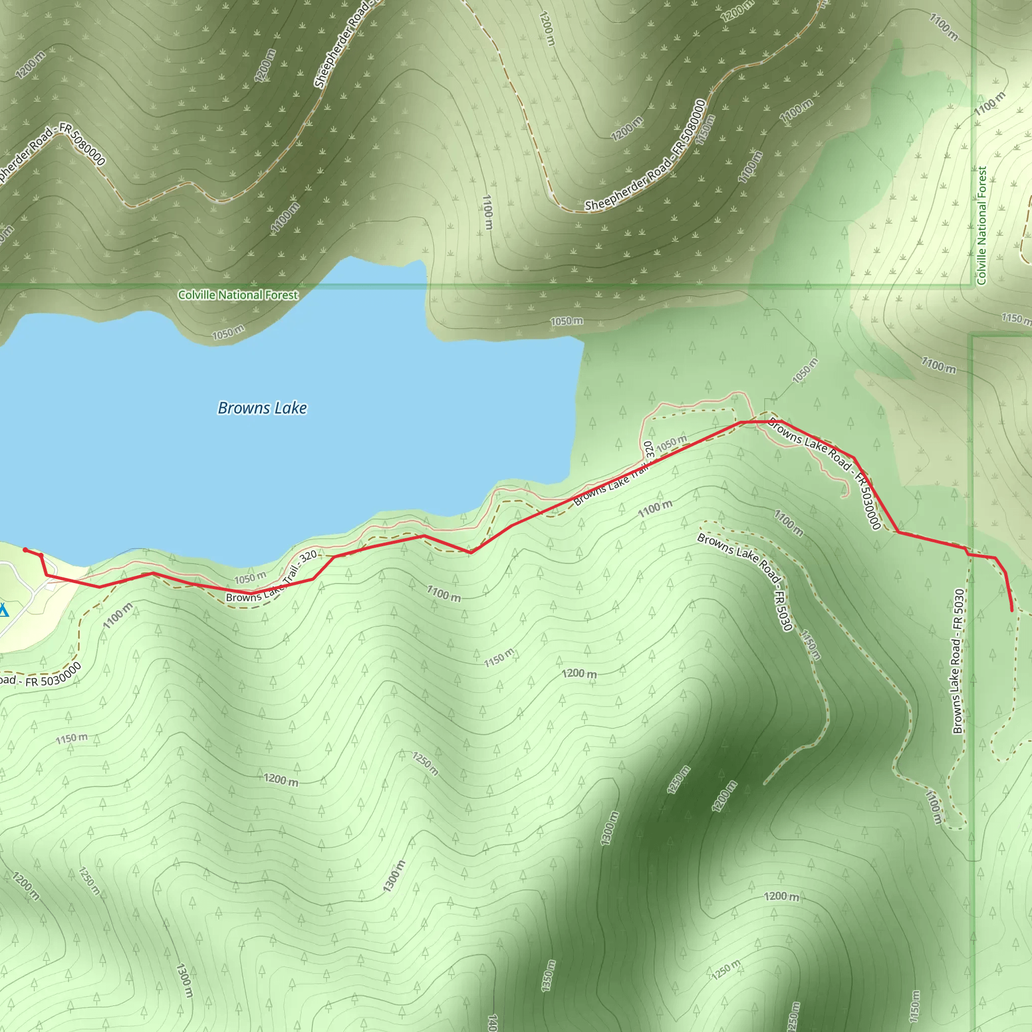 Browns Lake Trail mobile static map