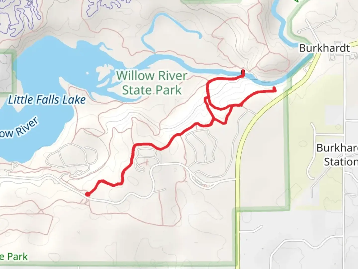 An image depicting the trail Pioneer and Willow Falls Trail and its surrounding area.