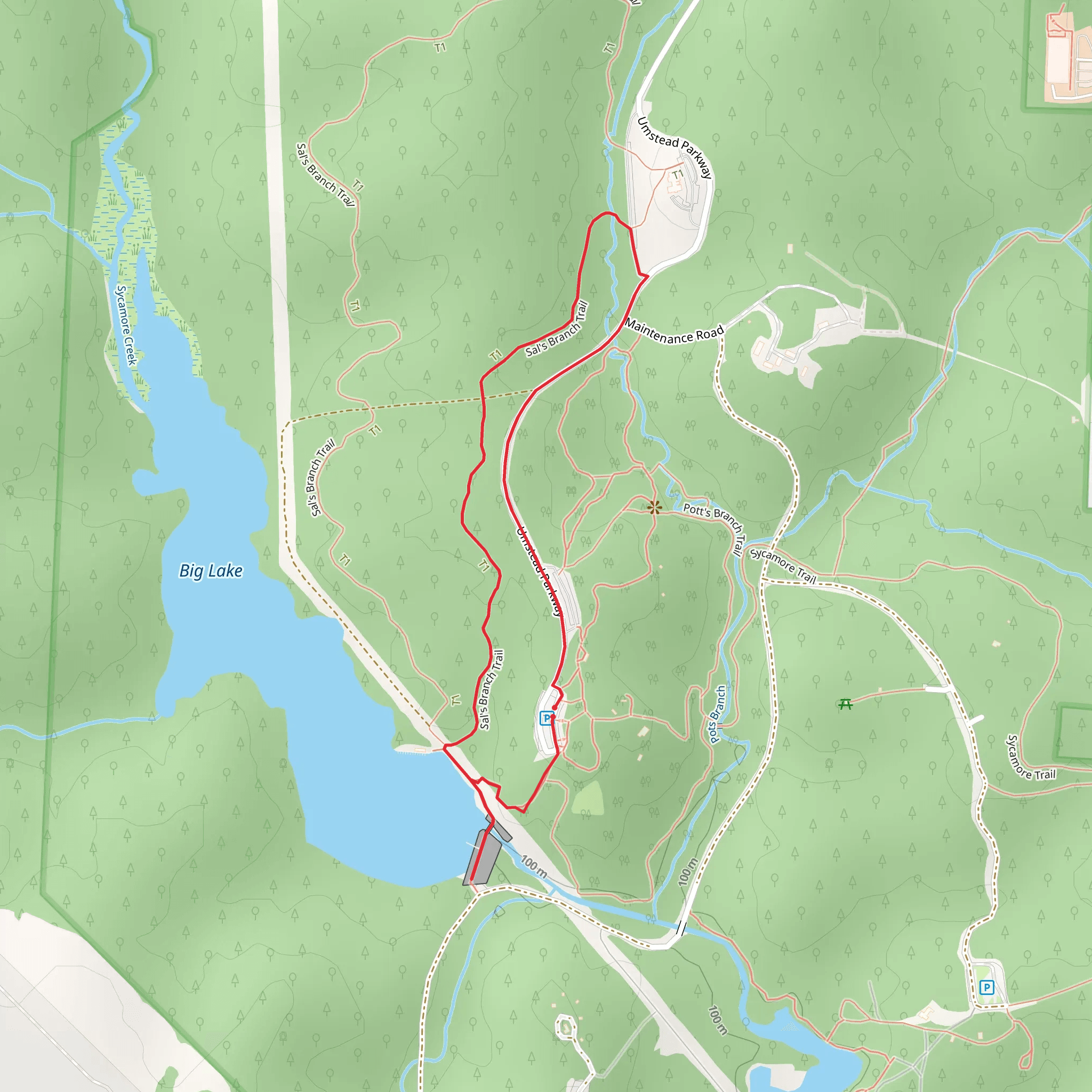 Sal's Branch Trail Loop mobile static map