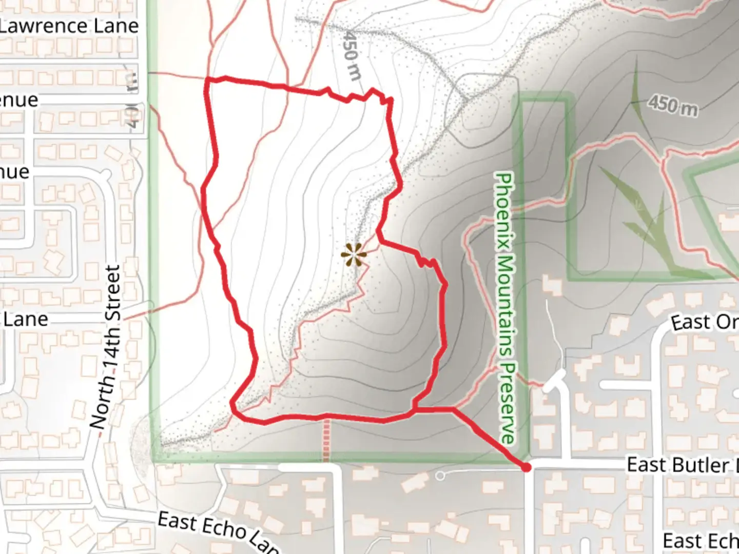 An image depicting the trail East Butler Drive Loop and its surrounding area.