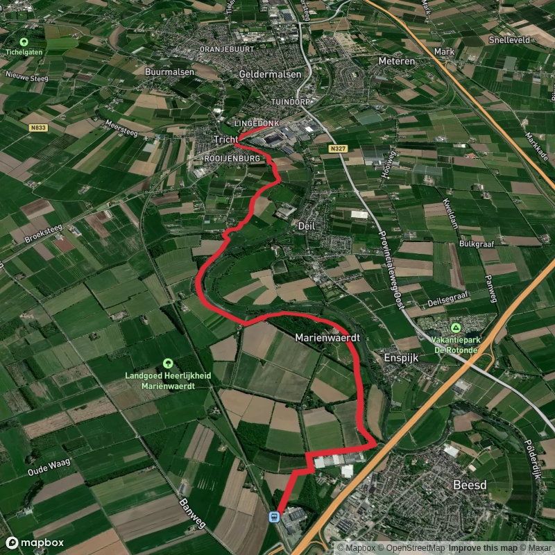 Beesd to Geldermalsen via Marieenwaerdt - Linge
