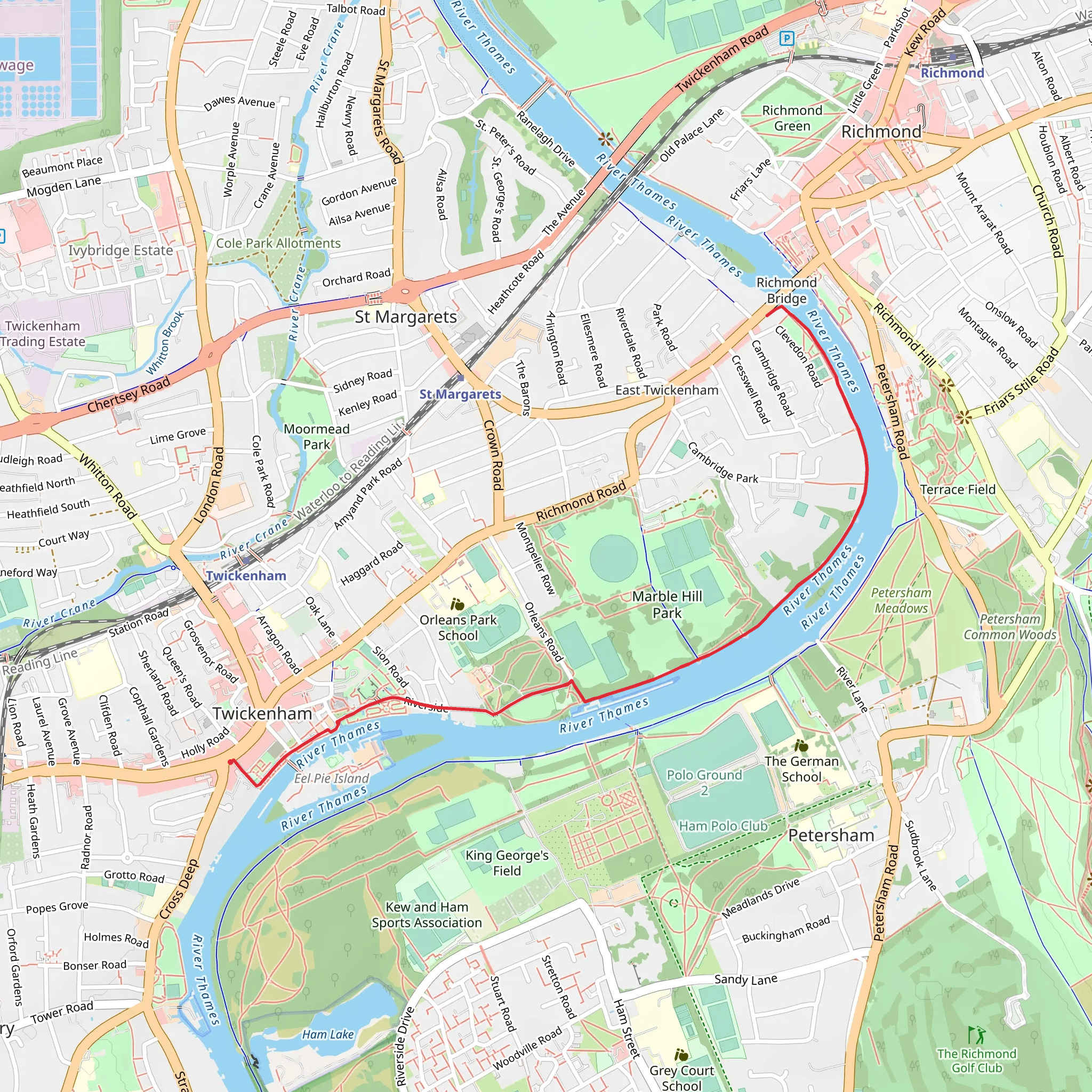 Warren Path Thames Path - Northern Bank mobile static map