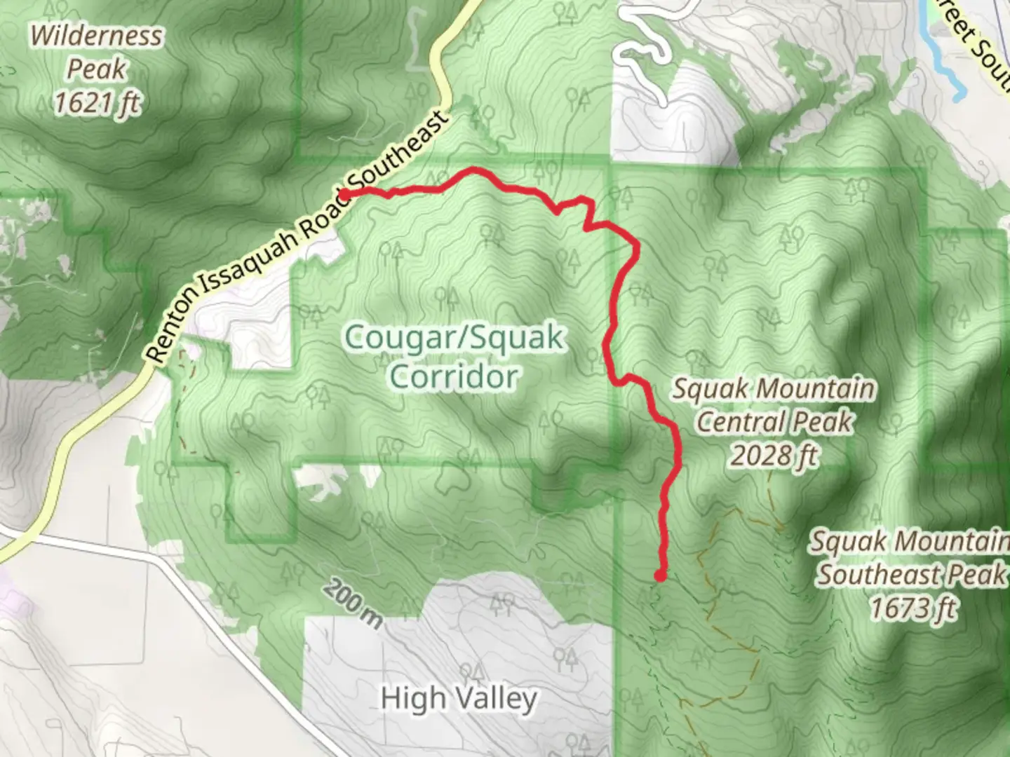 An image depicting the trail Bullitt Gorge and West Access Trail and its surrounding area.