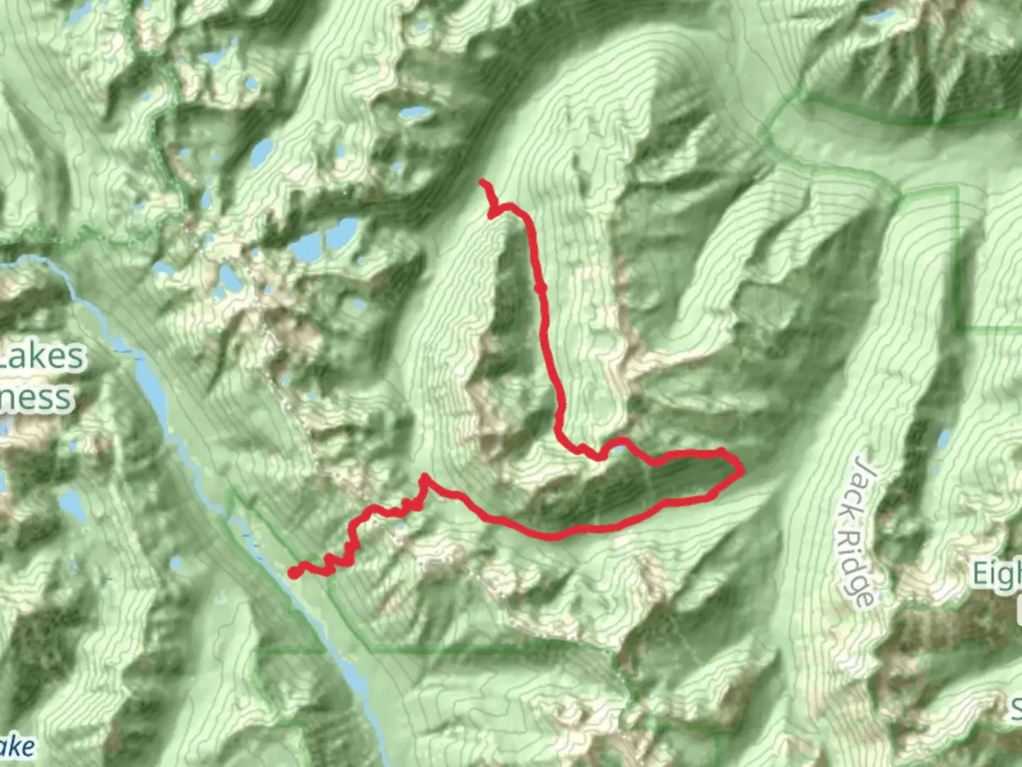 An image depicting the trail Snowall Cradle Trail and its surrounding area.