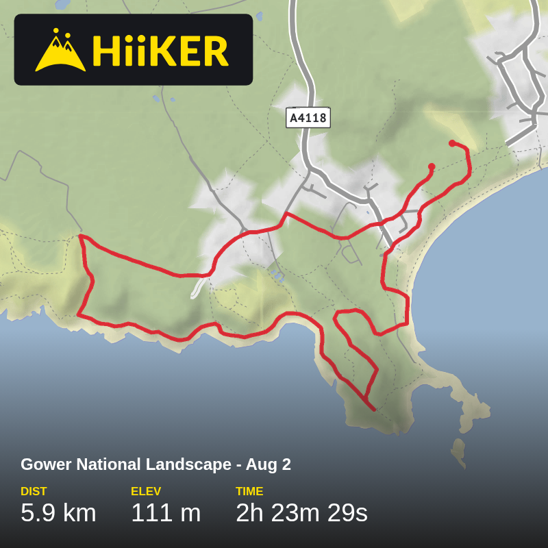A map preview of the recording Gower National Landscape - Aug 2.