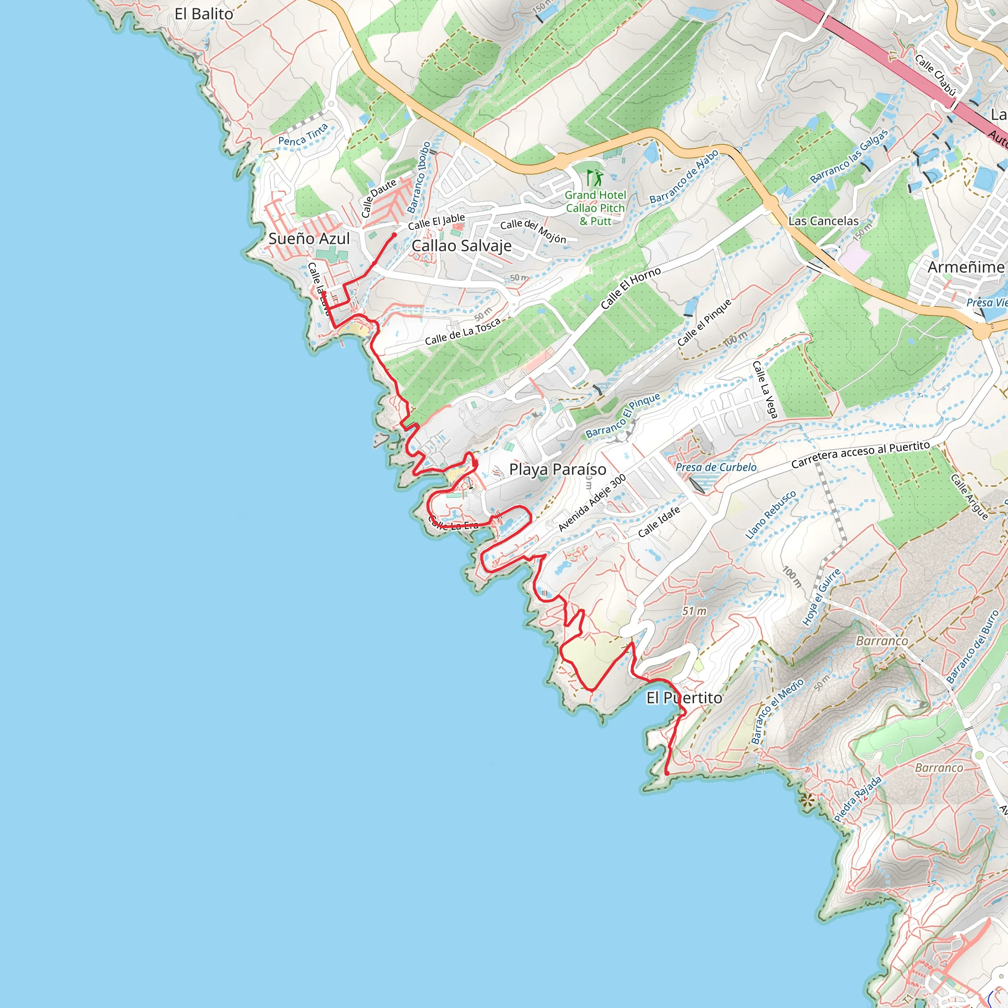 Tenerife - Feb 16 coastal run mobile static map
